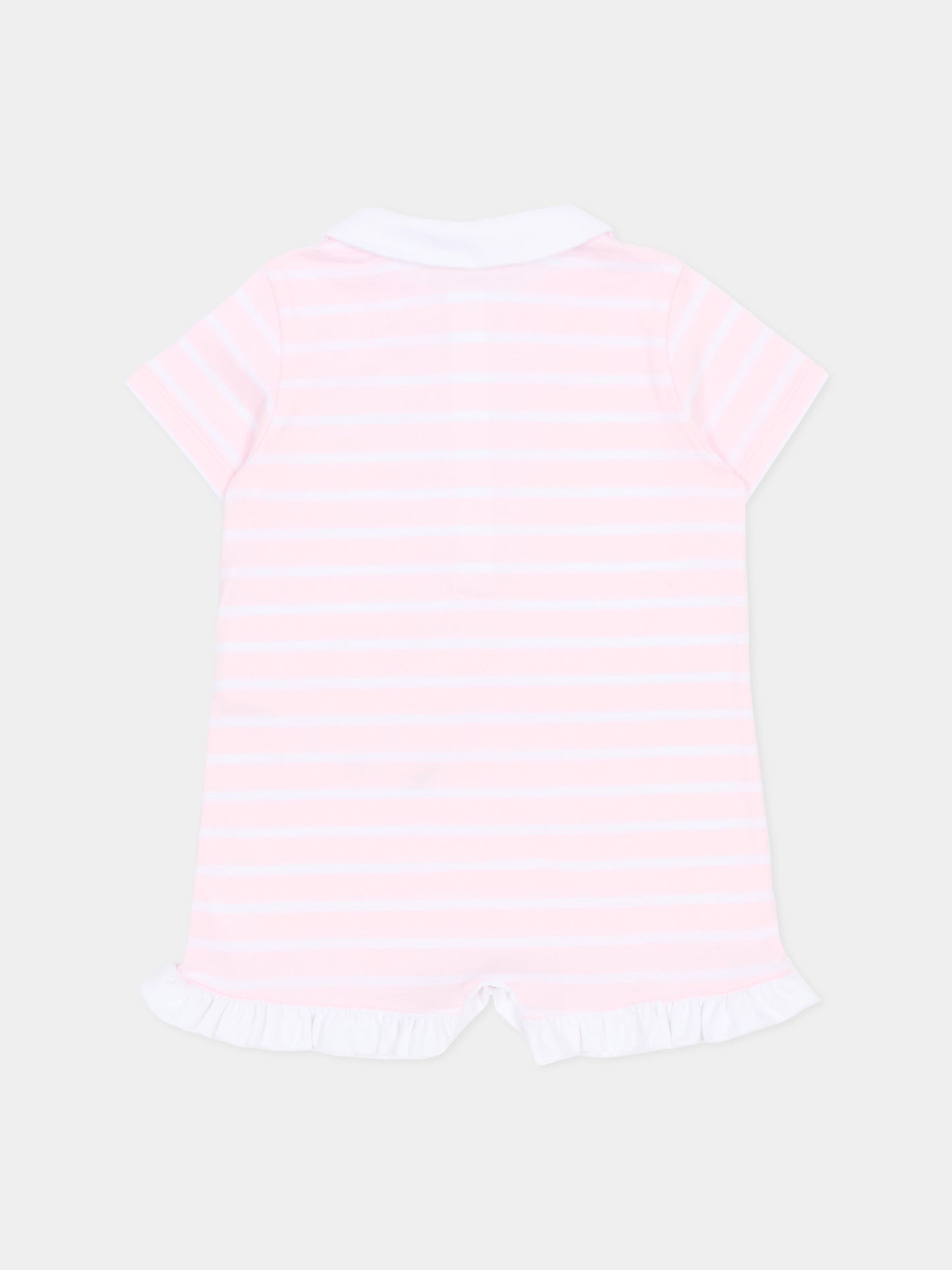 Set pagliaccetti rosa per neonata con logo ricamato,Balmain Kids,BYB000-Z3657 51EBC