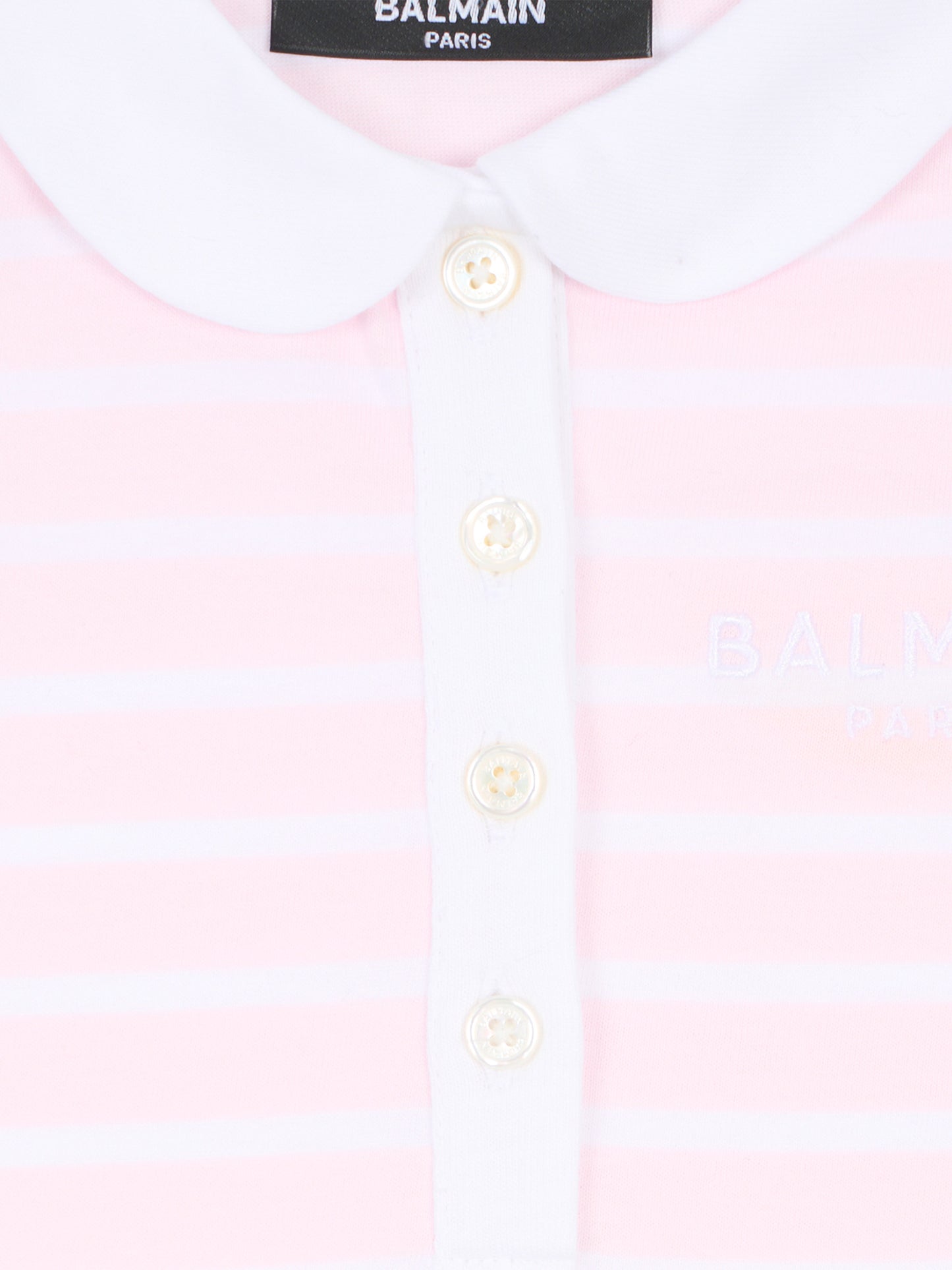 Set pagliaccetti rosa per neonata con logo ricamato,Balmain Kids,BYB000-Z3657 51EBC