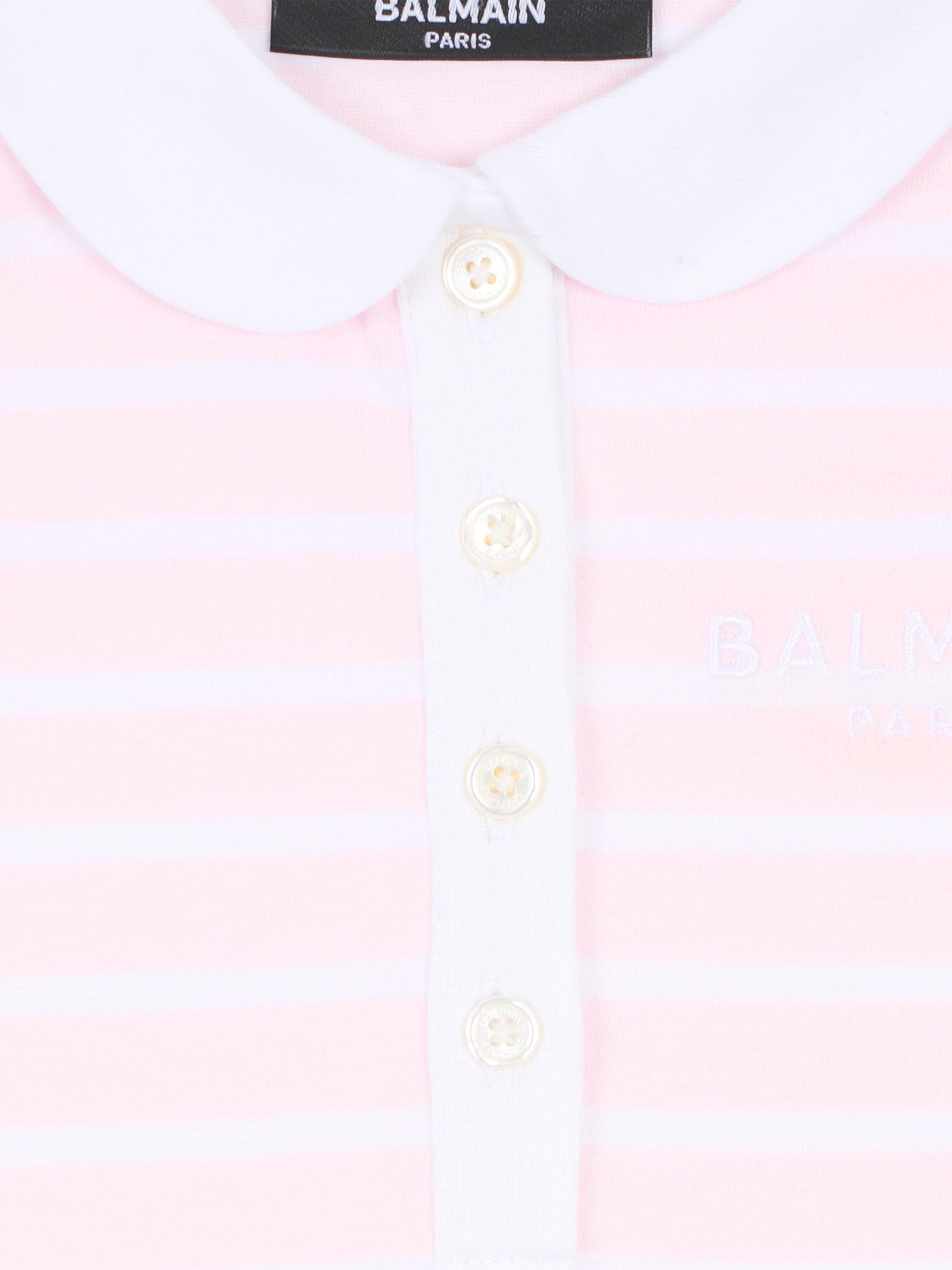 Set pagliaccetti rosa per neonata con logo ricamato,Balmain Kids,BYB000-Z3657 51EBC