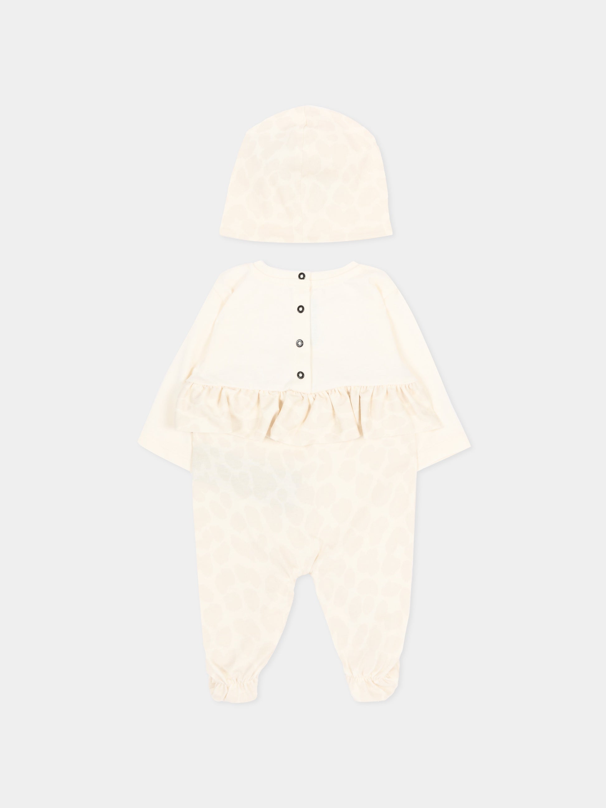 Set tutina beige per neonata con logo,Balmain Kids,BYB020-Z3763 102BG