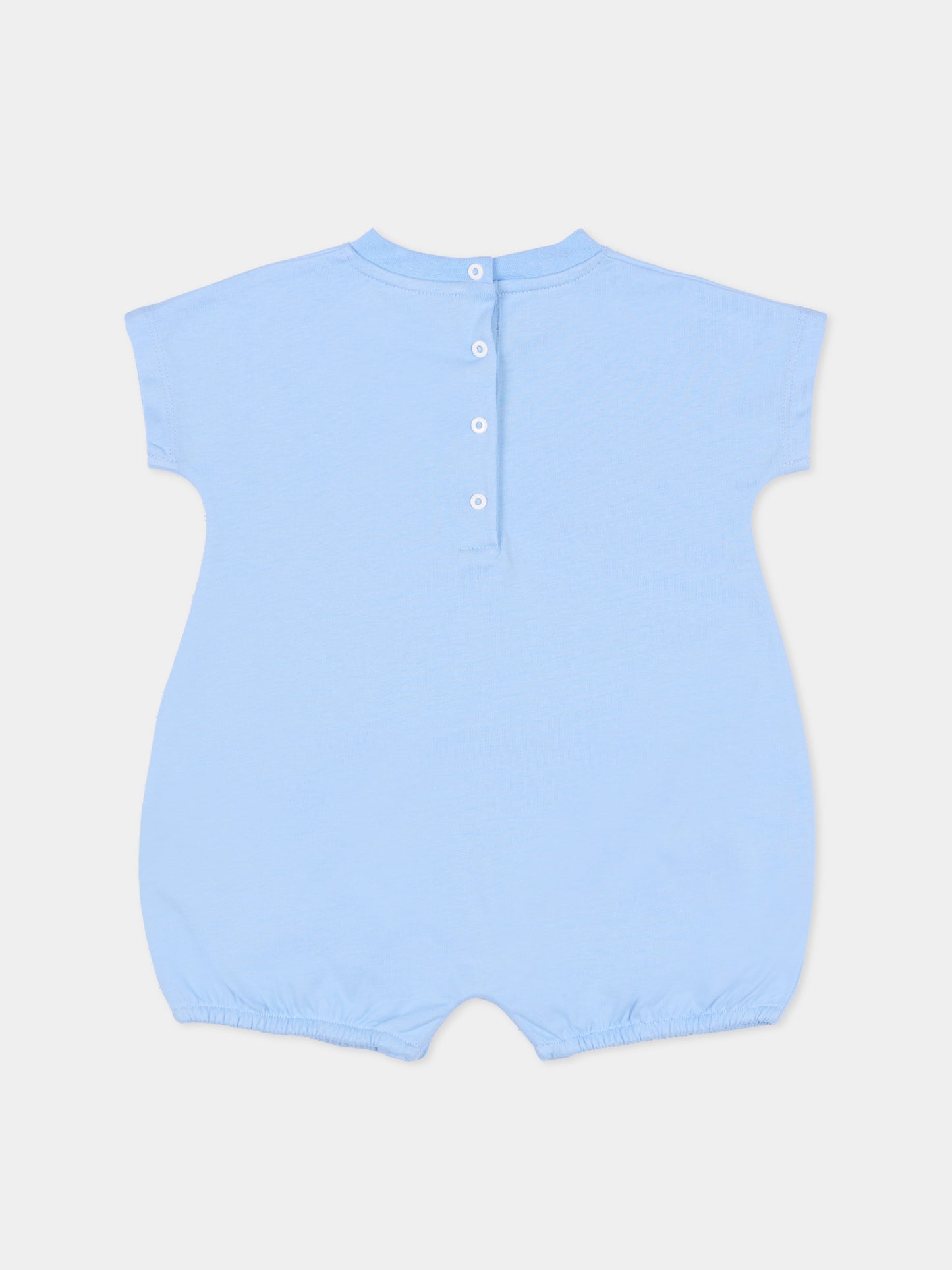 Pagliaccetto celeste per neonato con logo,Balmain Kids,BYB510-Z3672 652BC