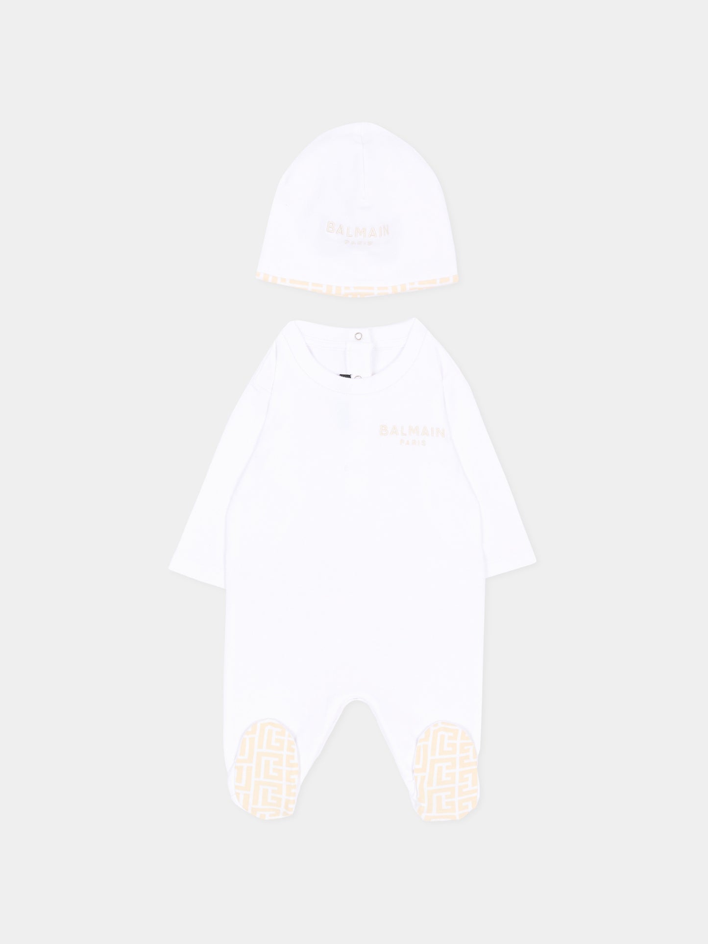 Set tutina bianco per neonati con logo