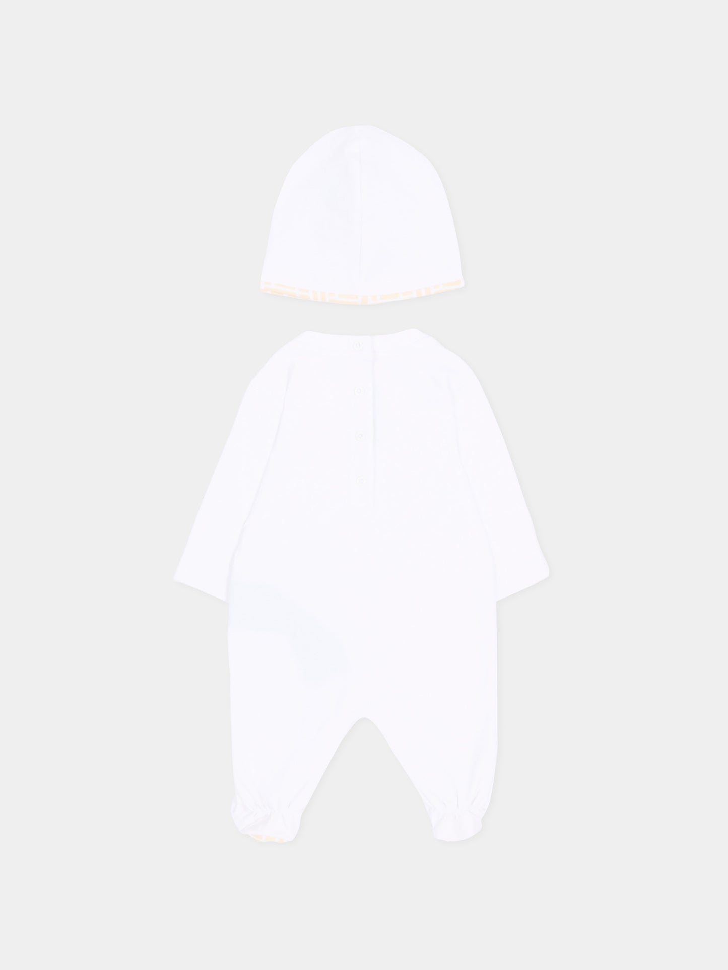 Set tutina bianco per neonati con logo
