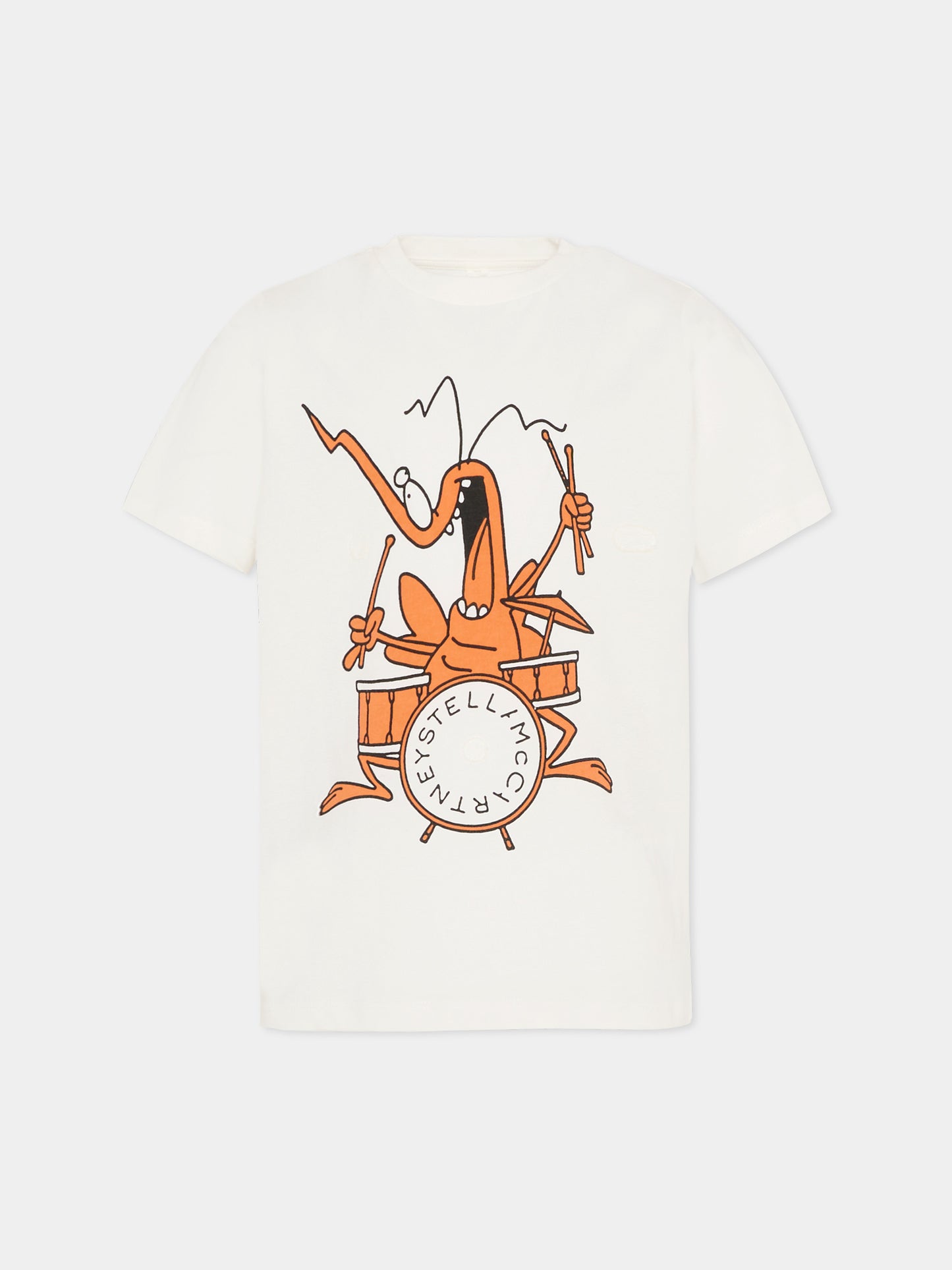 T-shirt avorio per bambino con stampa insetto