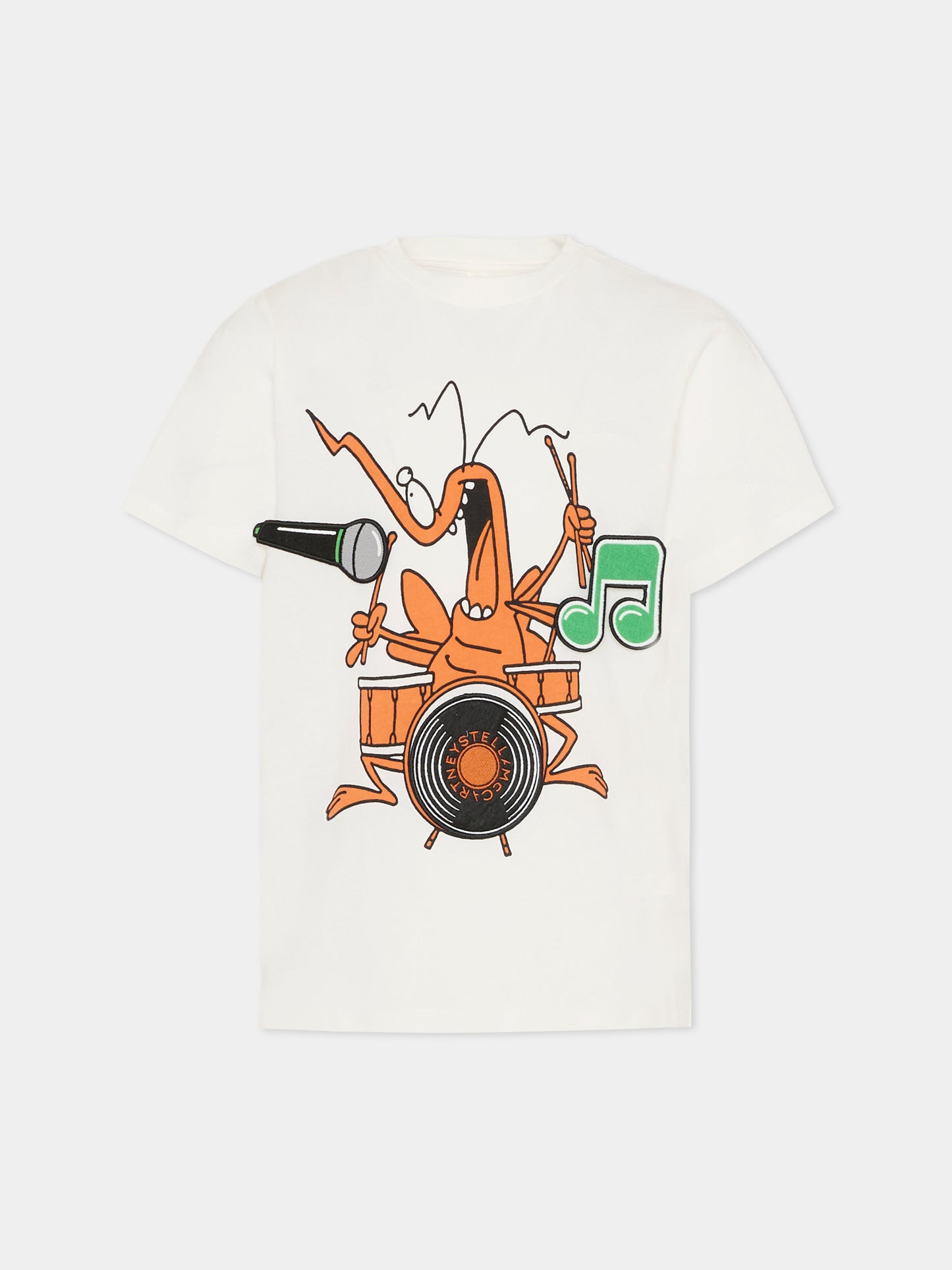 T-shirt avorio per bambino con stampa insetto