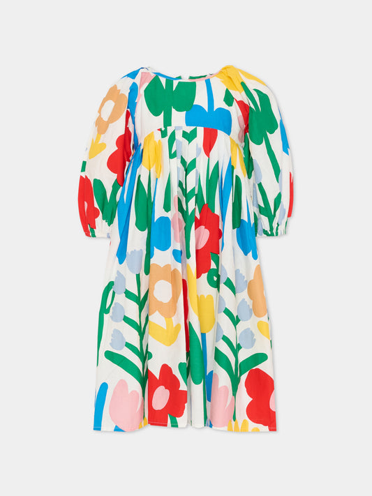 Vestito multicolor per bambina con stampa floreale,Stella Mccartney Kids,TY1C21-Z3461 101MC