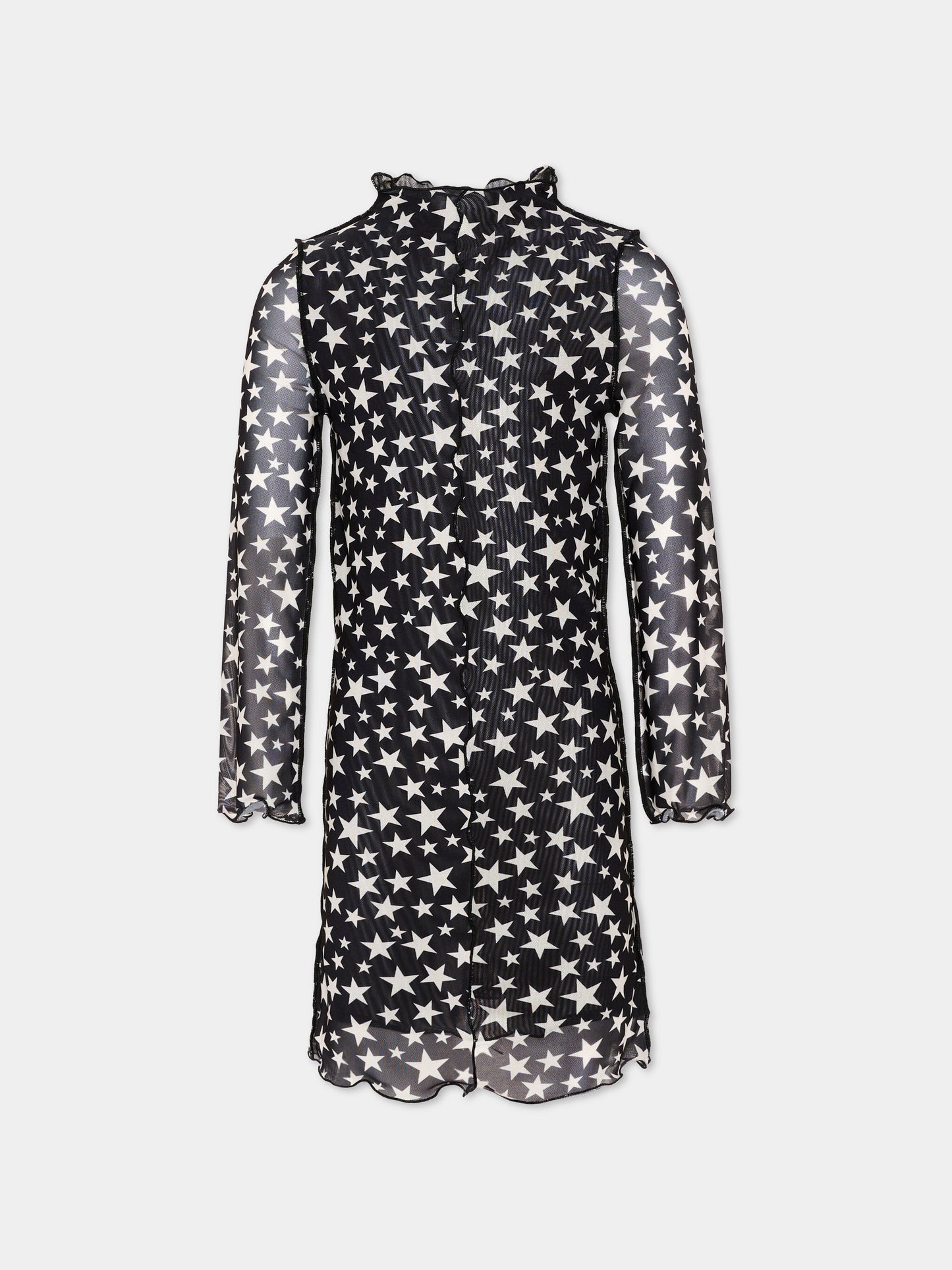 Abito nero per bambina con stelle,Stella Mccartney Kids,TY1D10-Z3483 930AV