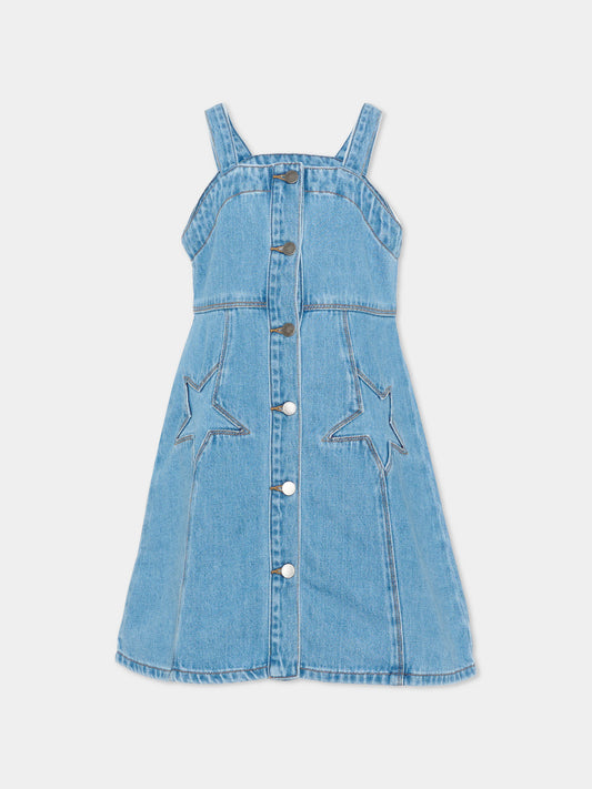Vestito denim per bambina con stelle,Stella Mccartney Kids,TY1E92-Z0746 601