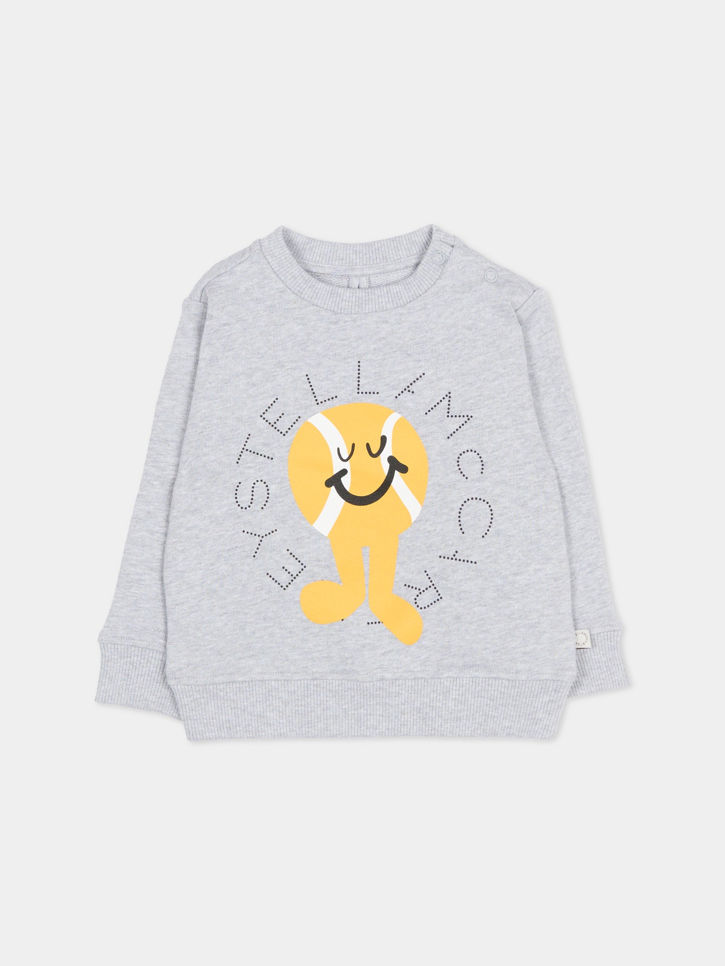 Felpa grigia per neonato con stampa palla da tennis,Stella Mccartney Kids,TY4580-Z0499 807