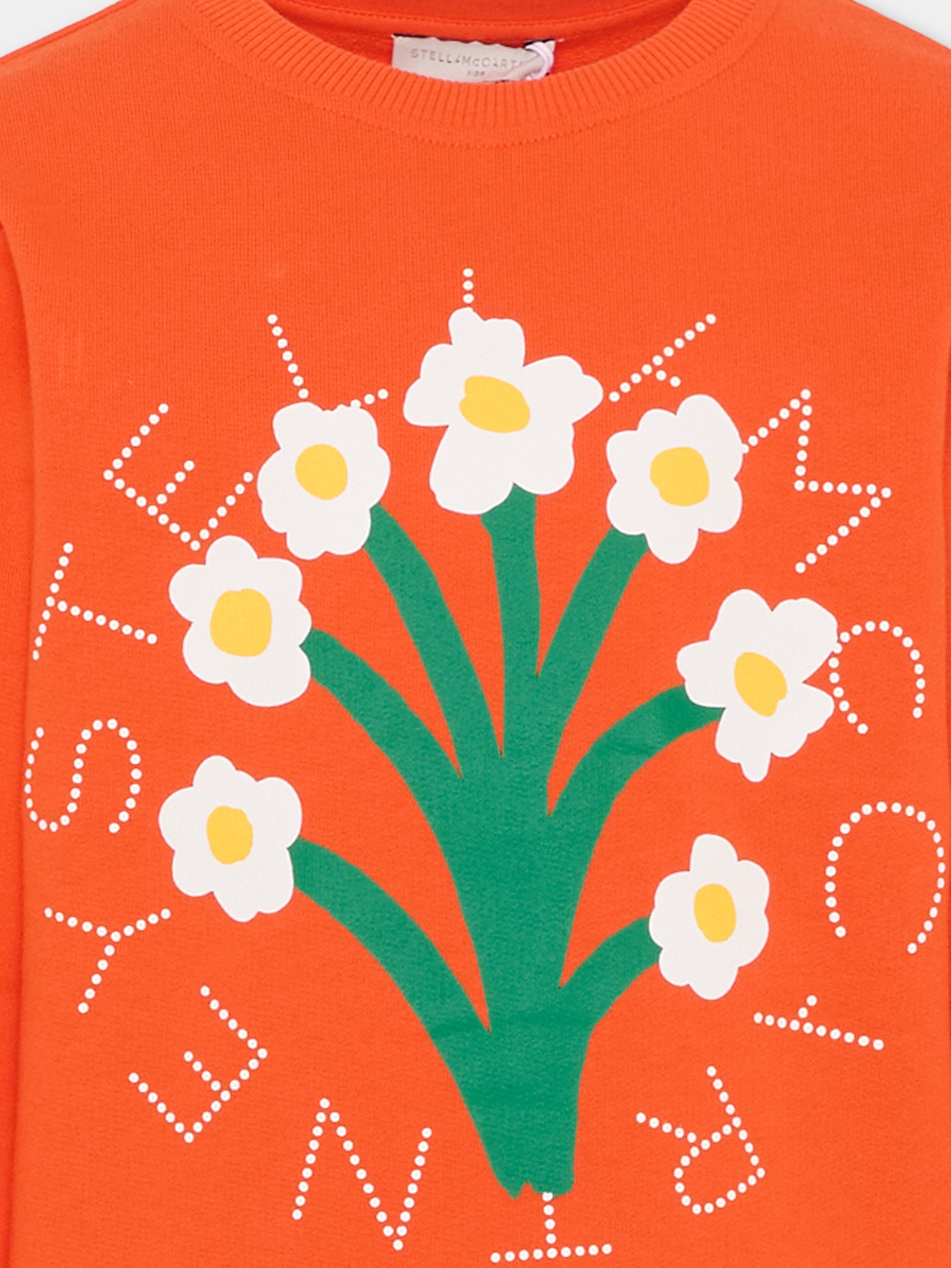 Felpa rossa per bambina con stampa floreale,Stella Mccartney Kids,TY4B00-Z0499 426
