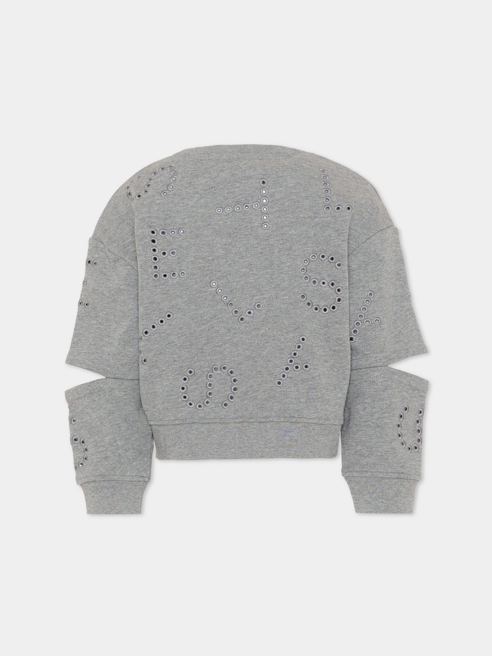 Felpa grigia per bambini con cut out,Stella Mccartney Kids,TY4B70-Z3409 808