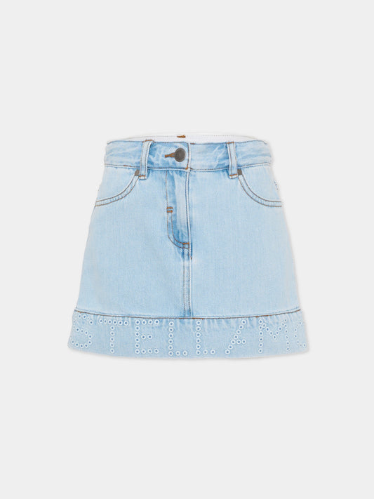 Gonna denim per bambina con logo,Stella Mccartney Kids,TY7A51-Z0746 600