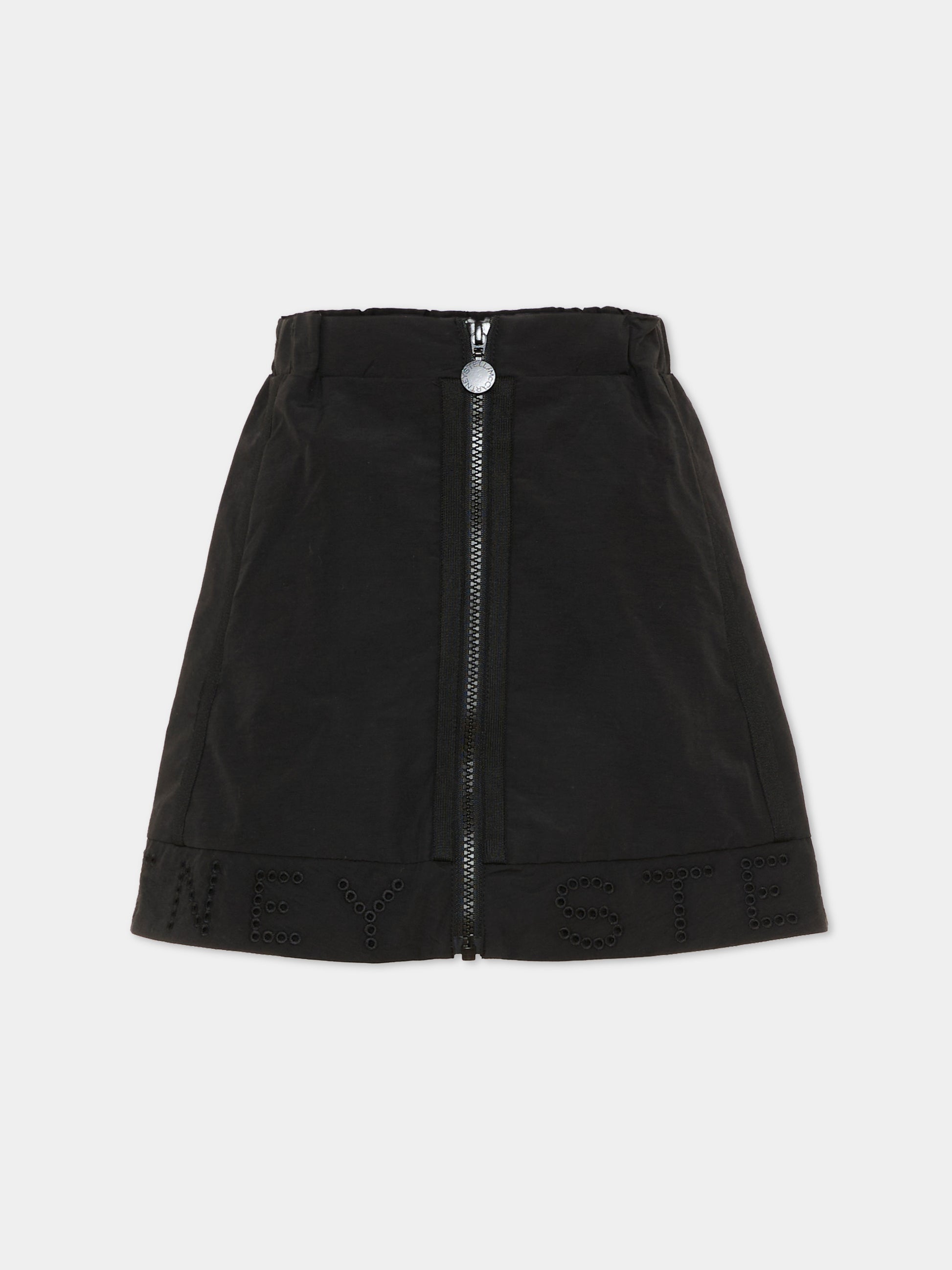 Gonna nera per bambina con logo,Stella Mccartney Kids,TY7A61-Z3484 930