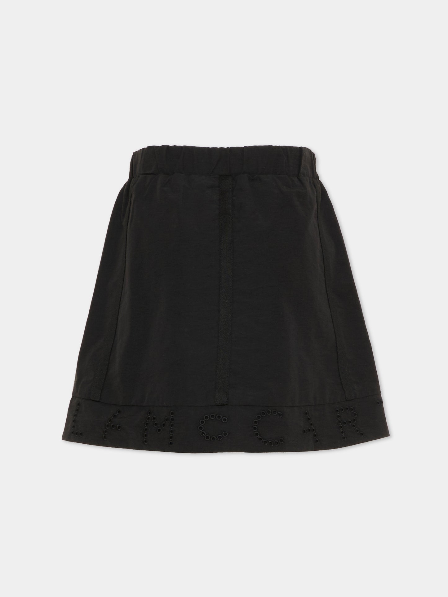 Gonna nera per bambina con logo,Stella Mccartney Kids,TY7A61-Z3484 930