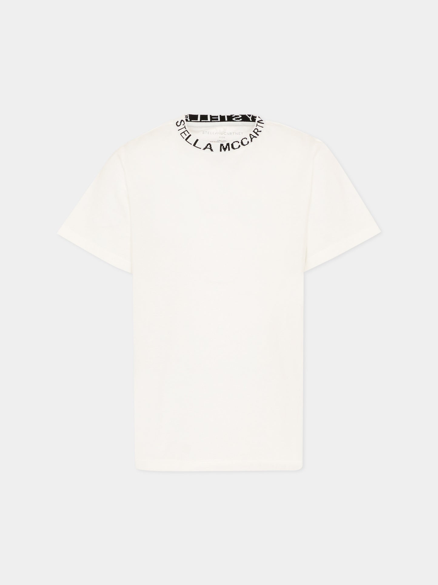 T-Shirt avorio per bambina con logo,Stella Mccartney Kids,TV8P71-Z0434 101
