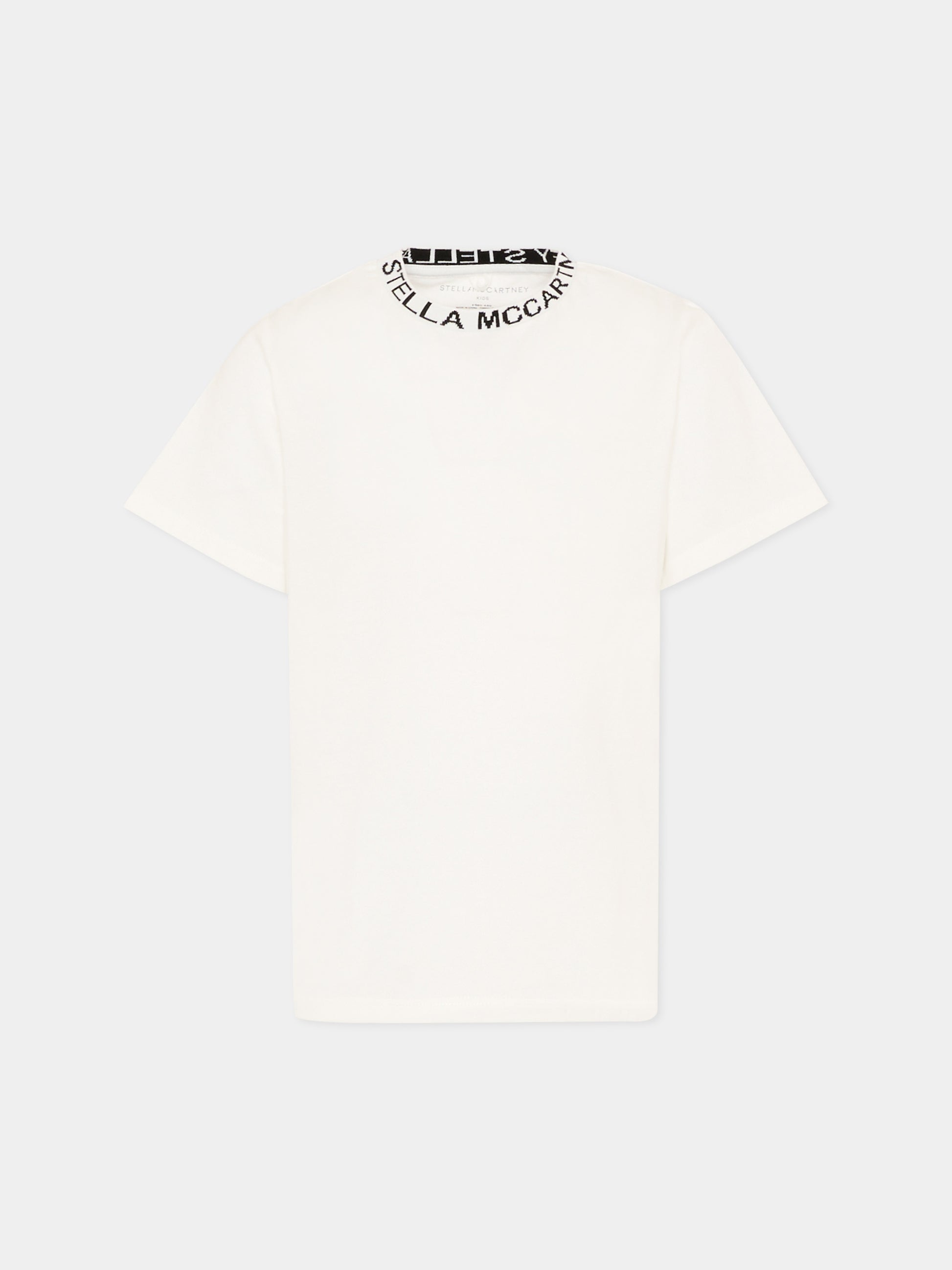 T-Shirt avorio per bambina con logo,Stella Mccartney Kids,TV8P71-Z0434 101