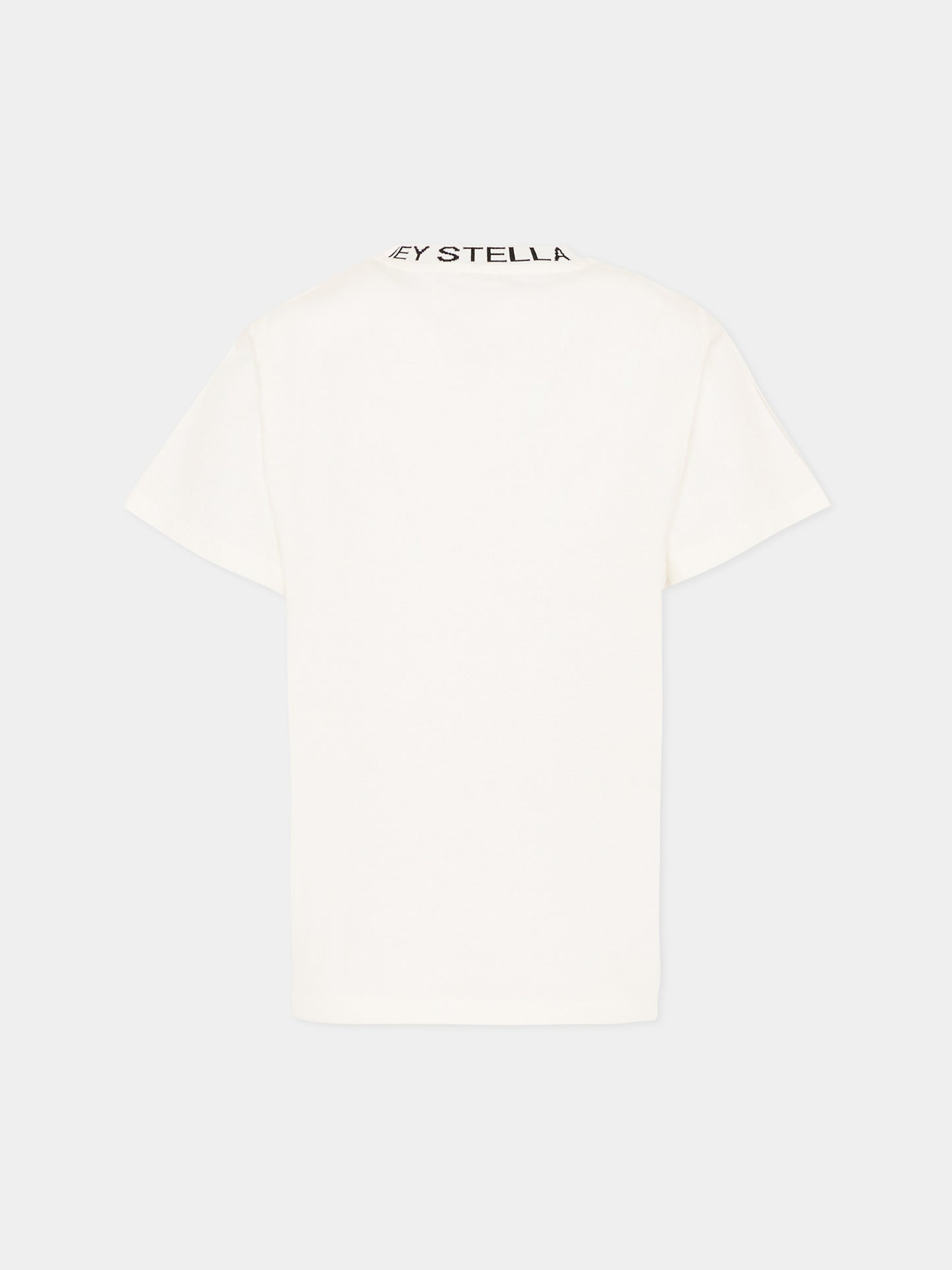 T-Shirt avorio per bambina con logo,Stella Mccartney Kids,TV8P71-Z0434 101