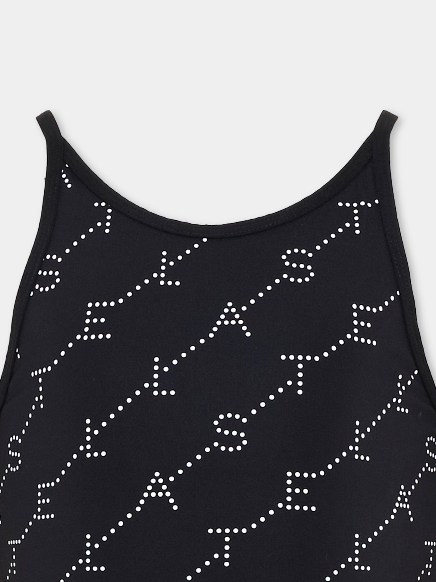 Top nero per bambina con logo,Stella Mccartney Kids,TY8C12-Z3479 930BC