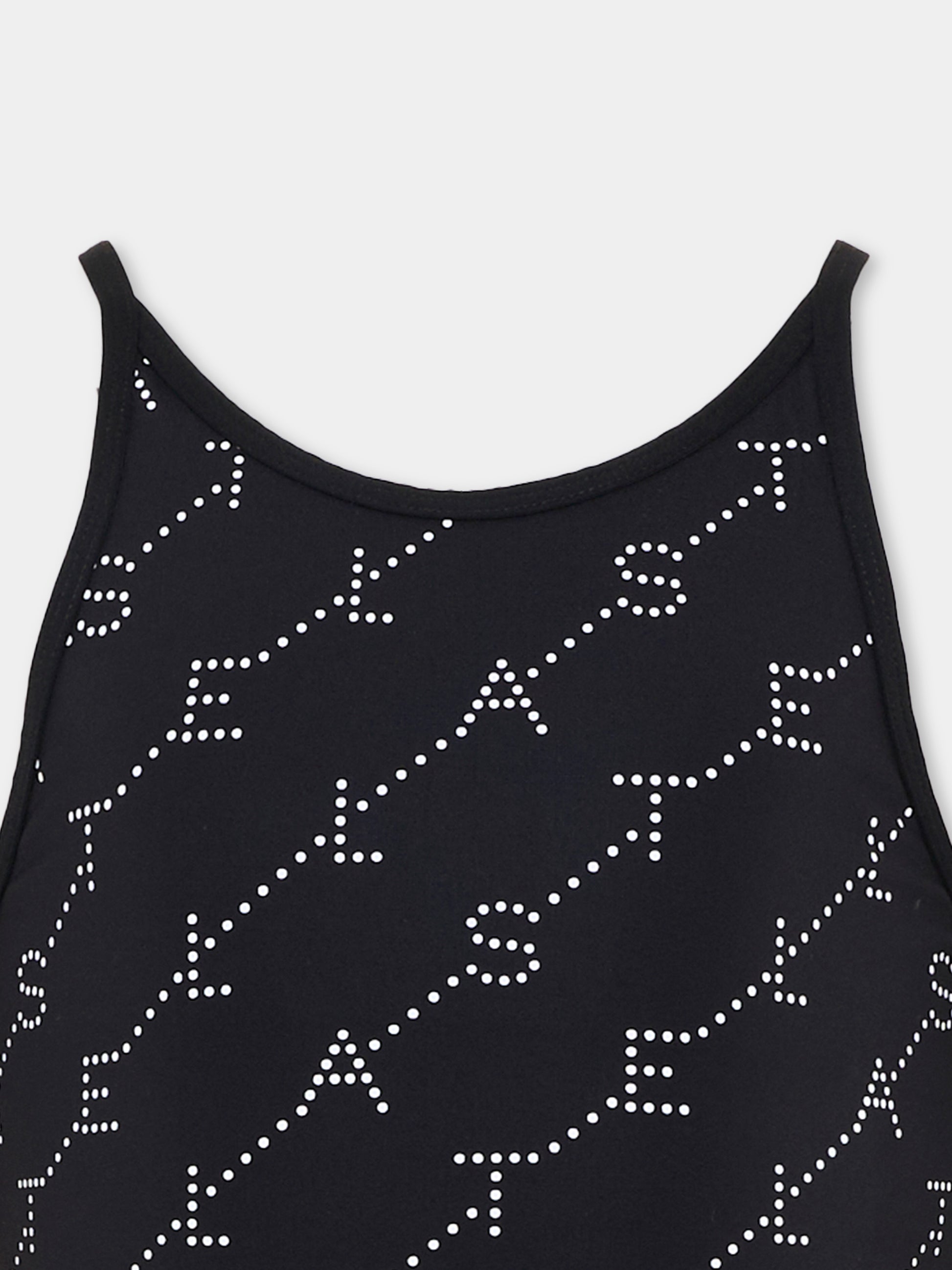 Top nero per bambina con logo,Stella Mccartney Kids,TY8C12-Z3479 930BC