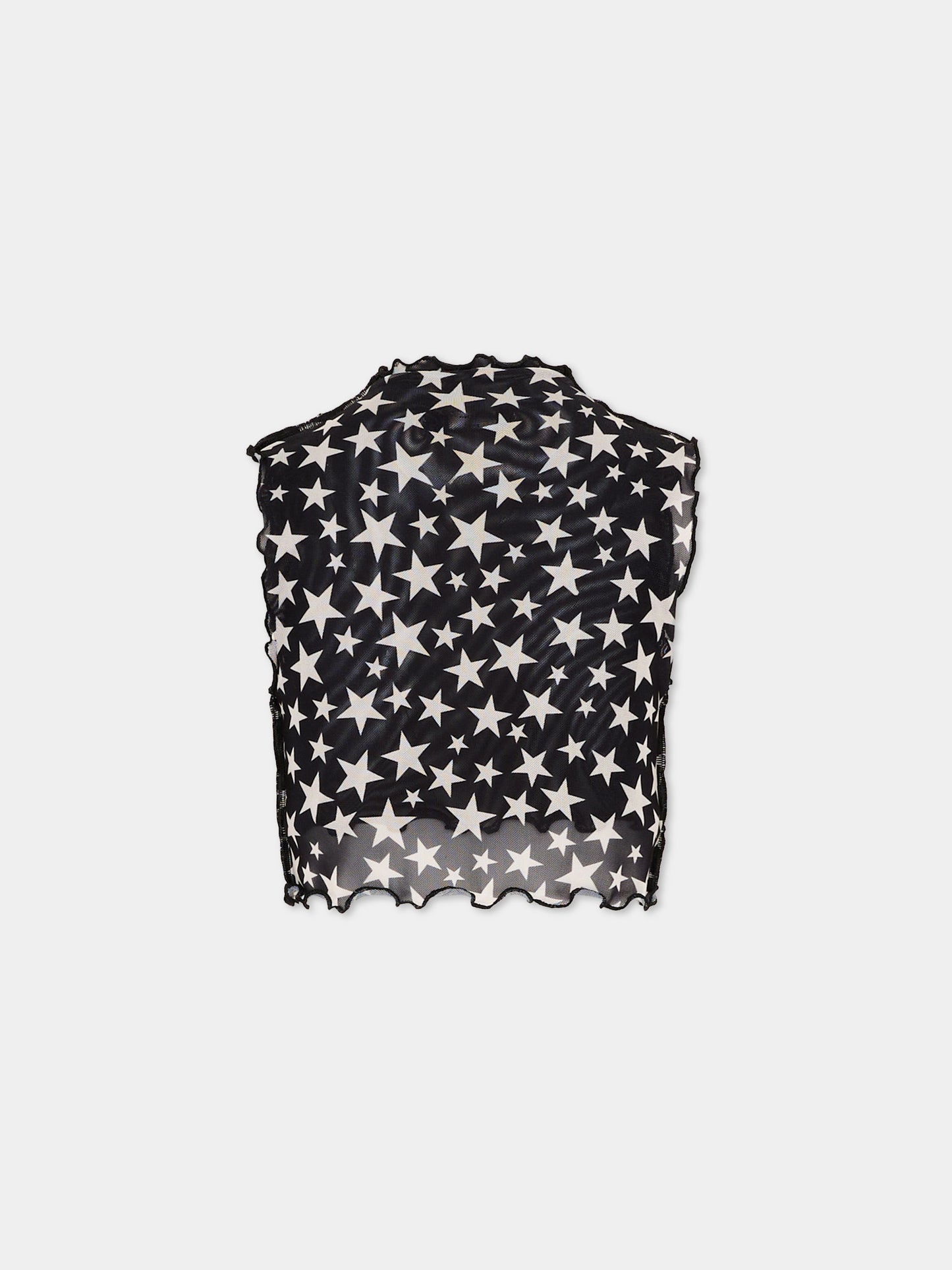 Top nero per bambina con stelle,Stella Mccartney Kids,TY8C52-Z3483 930AV