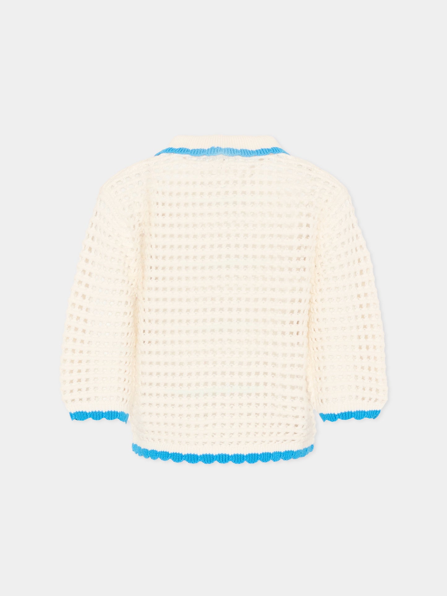 Cardigan avorio per bambina con fiori,Stella Mccartney Kids,TY9A10-Z1876 101