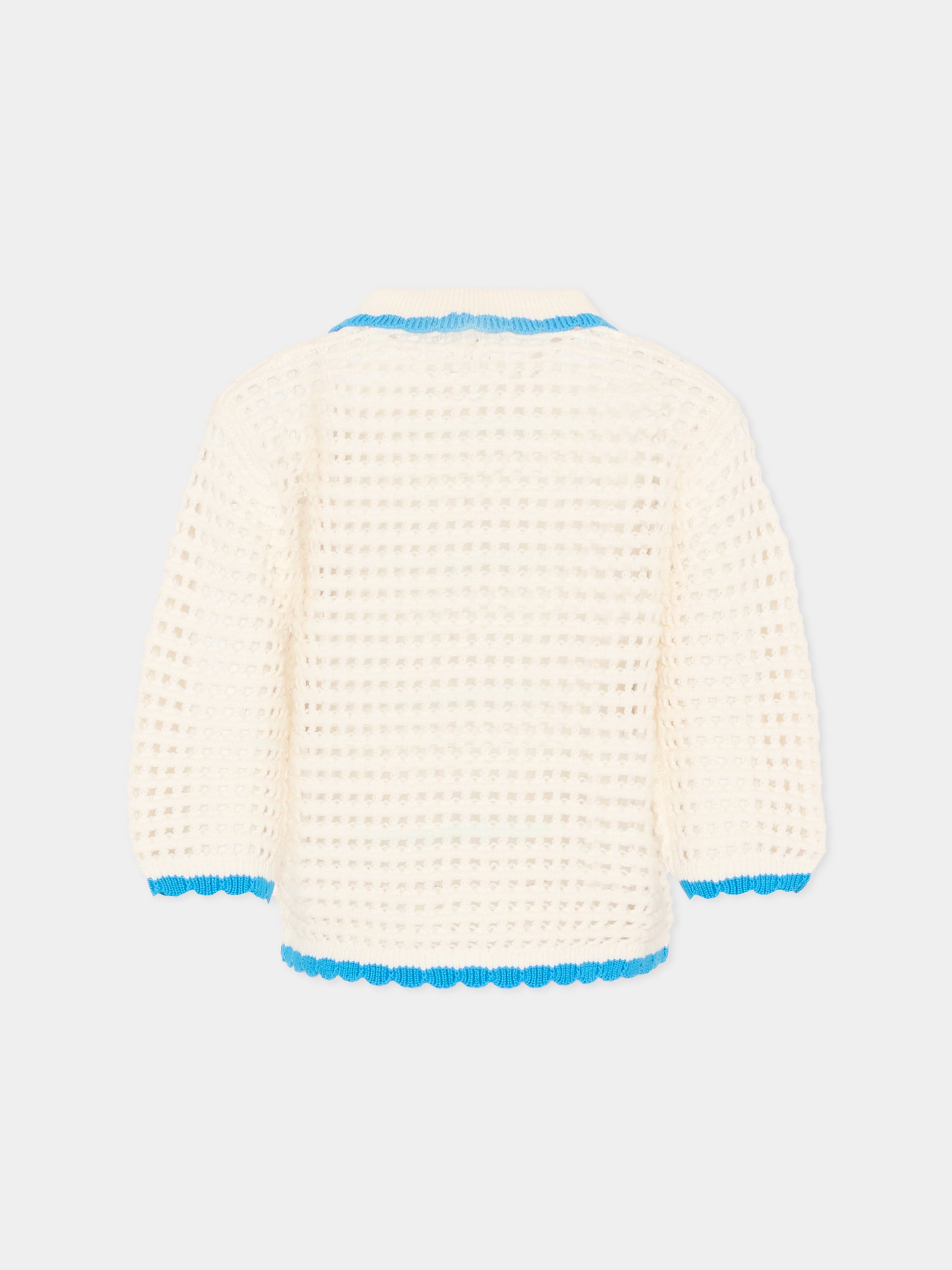 Cardigan avorio per bambina con fiori,Stella Mccartney Kids,TY9A10-Z1876 101