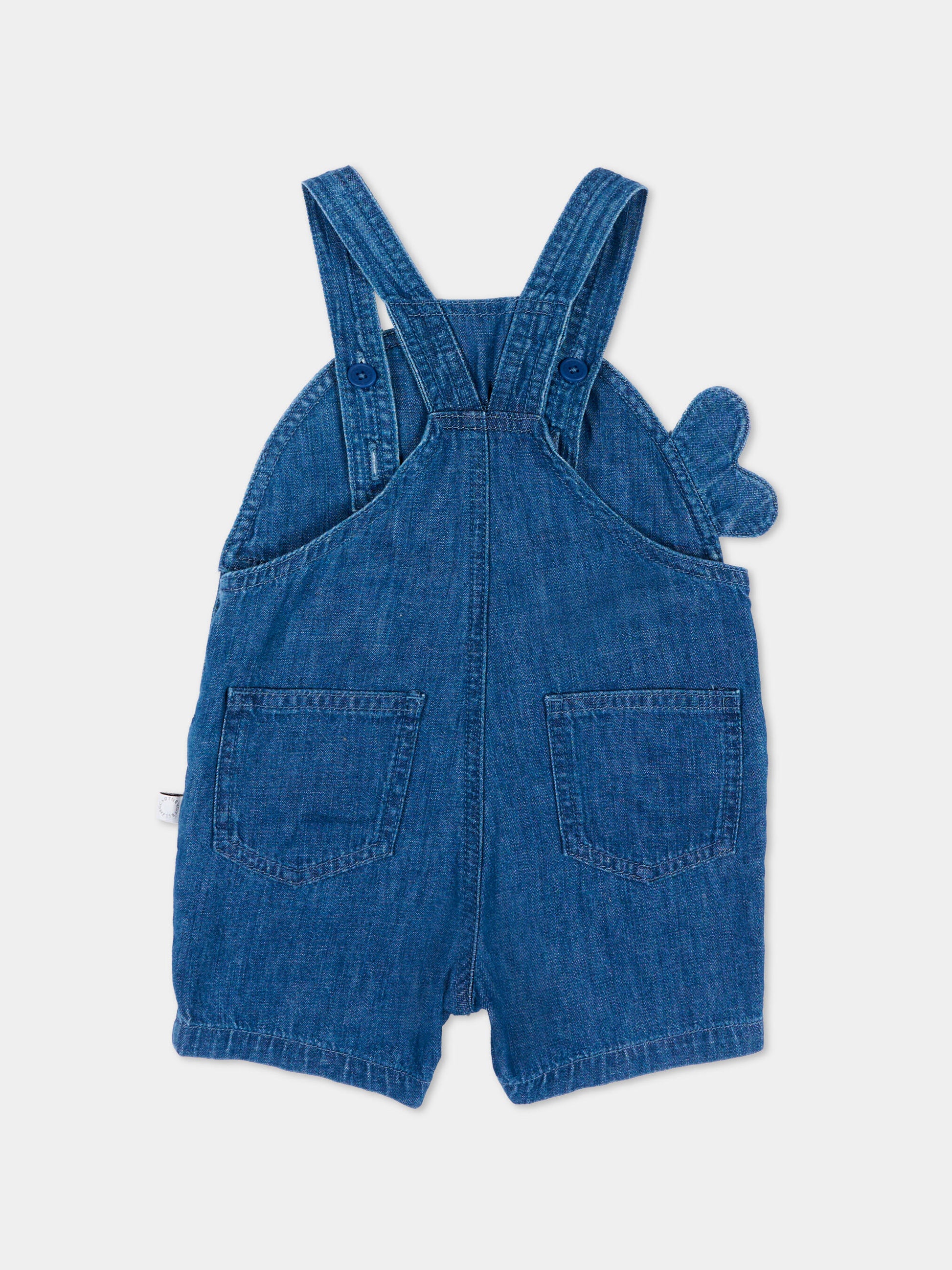 Salopette denim per neonato con balena,Stella Mccartney Kids,TYA522-Z0522 606
