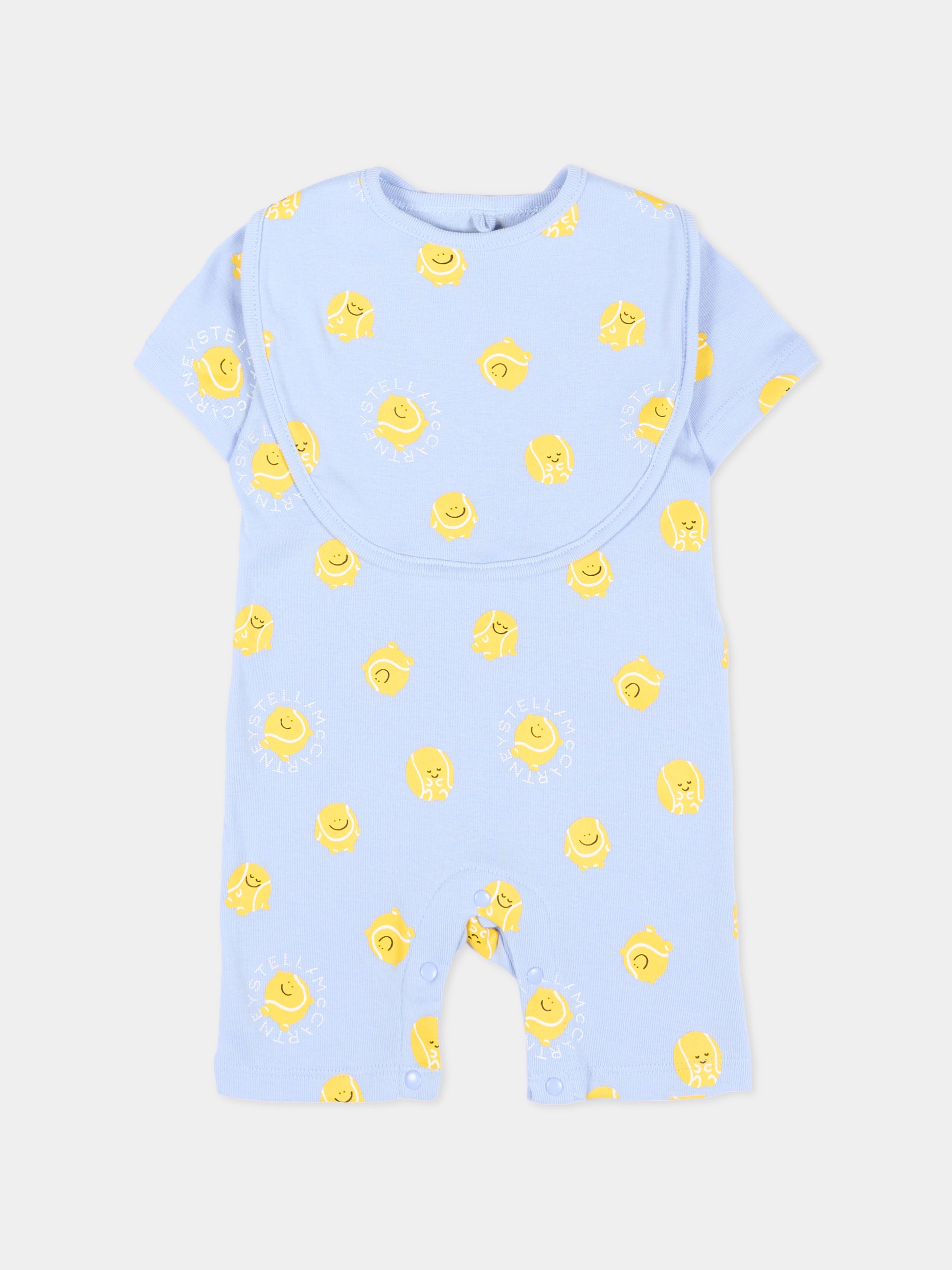 Set tutina celeste per neonato con palle da tennis,Stella Mccartney Kids,TYB530-Z3647 602MC