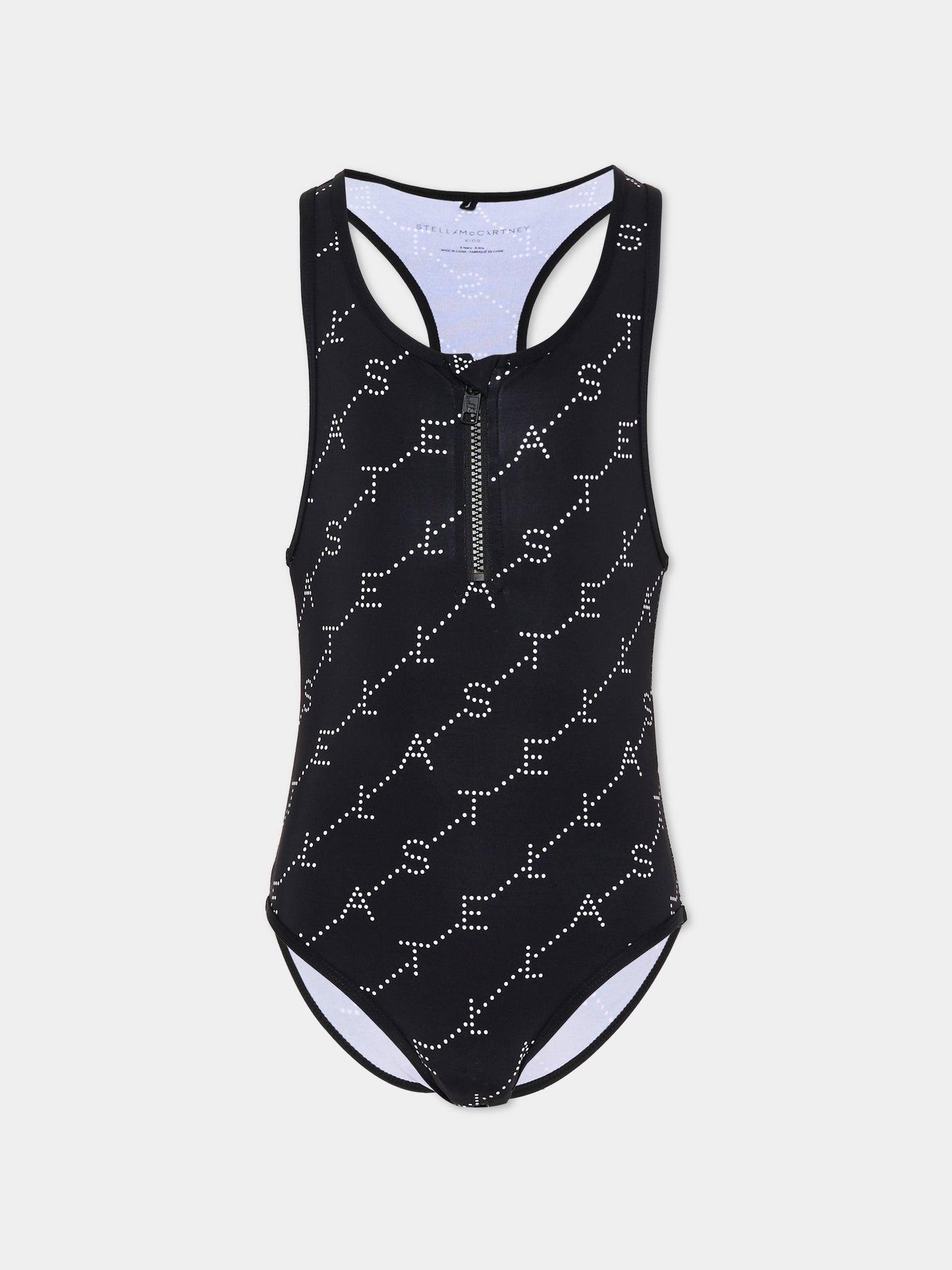 Costume intero nero per bambina con logo,Stella Mccartney Kids,TYCA09-Z3479 930BC