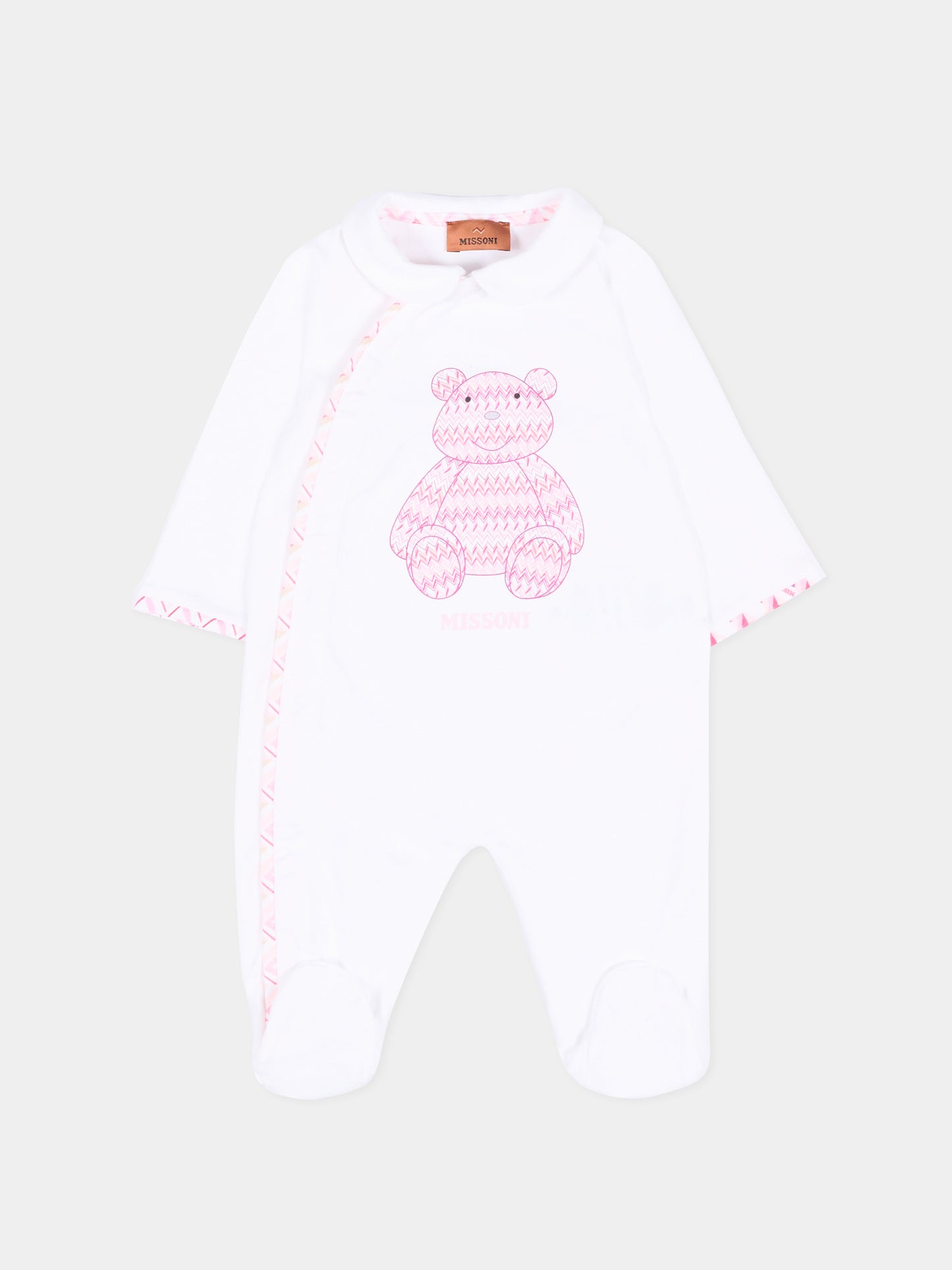 Set tutina bianco per neonata con motivo chevron,Missoni,MYB030-Z3672 100FU