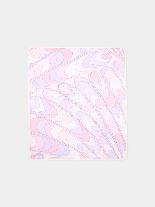 Coperta lilla per neonata con motivi astratti,Emilio Pucci Junior,PY0010-Z3688 508LI