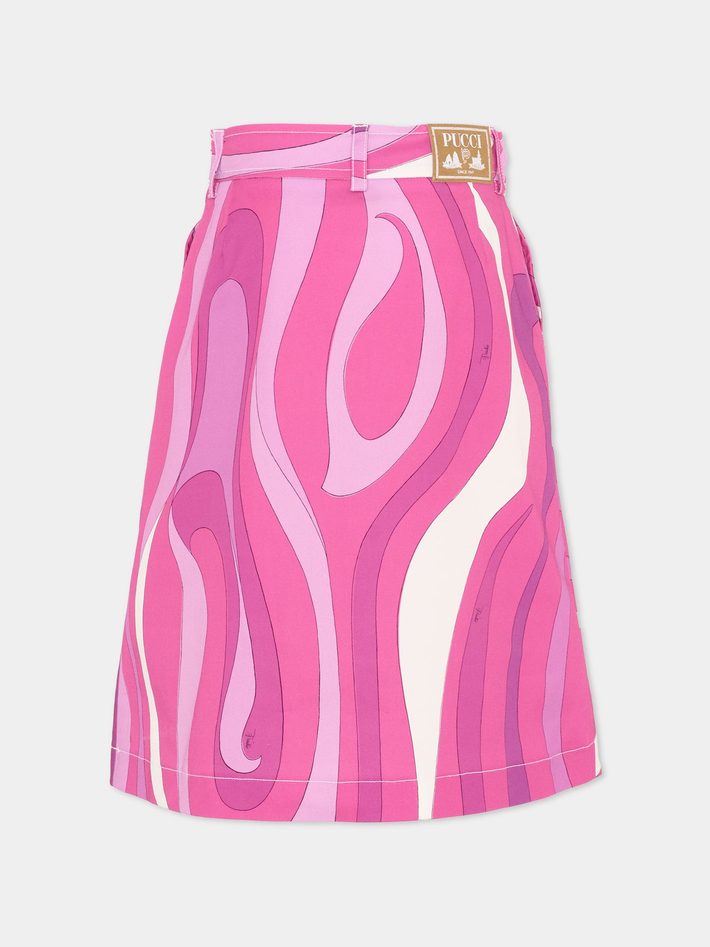 Gonna viola per bambina con patch logo,Emilio Pucci Junior,PY7B14-G0206 570BC