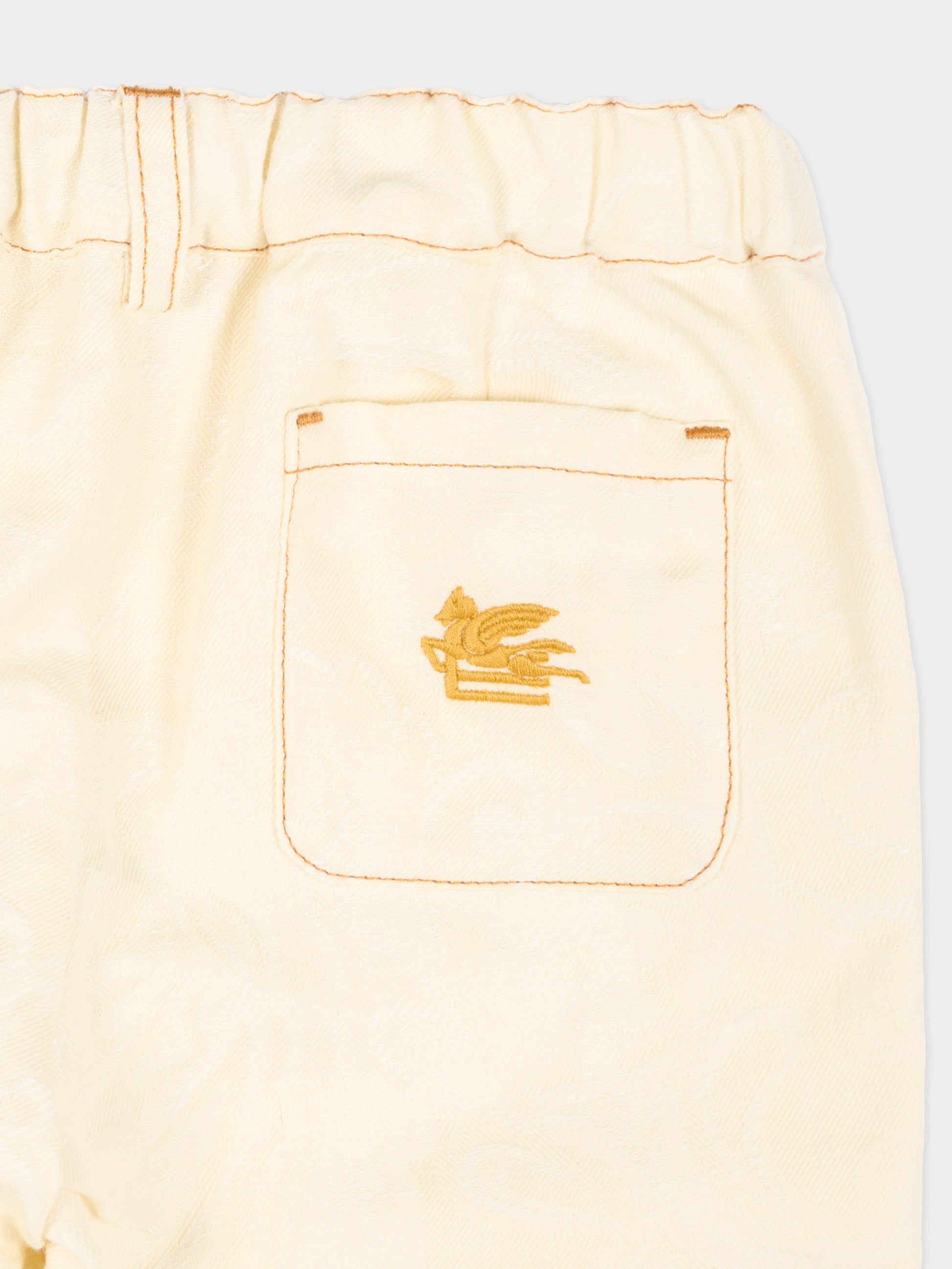 Pantaloni avorio per bambino con motivo jacquard,Etro,GY6500-I0308 105