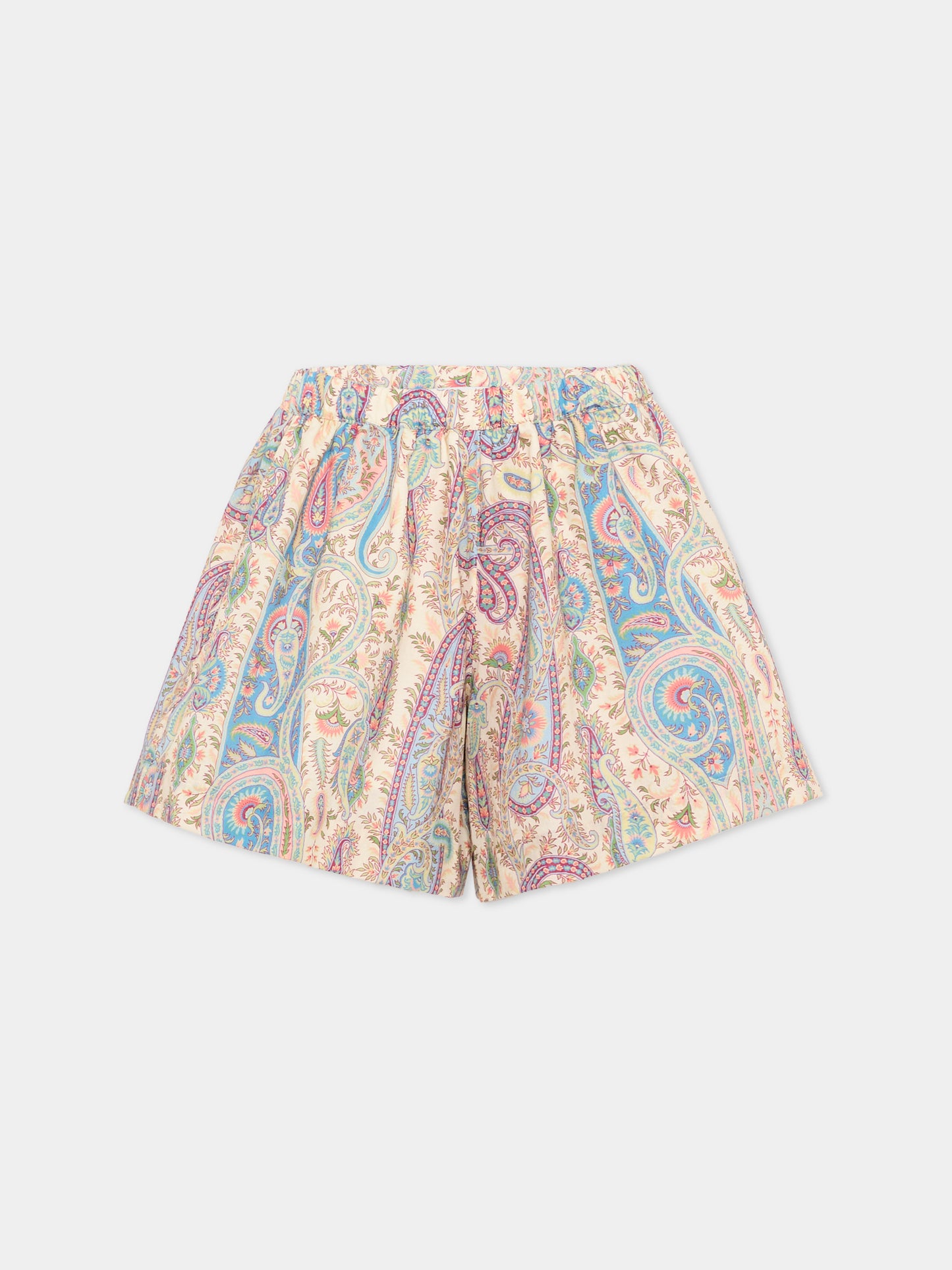 Shorts multicolor per bambina con stampa paisley,Etro,GY6A59-M0081 107MC