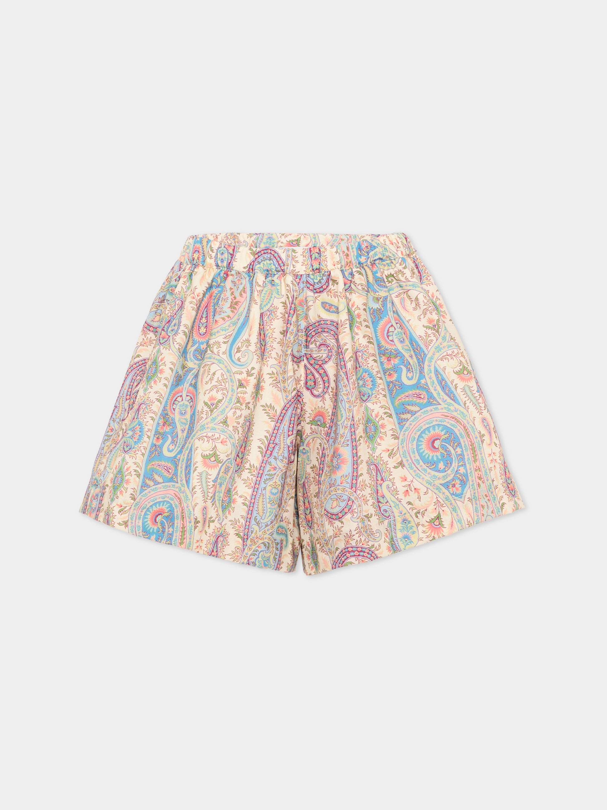 Shorts multicolor per bambina con stampa paisley,Etro,GY6A59-M0081 107MC