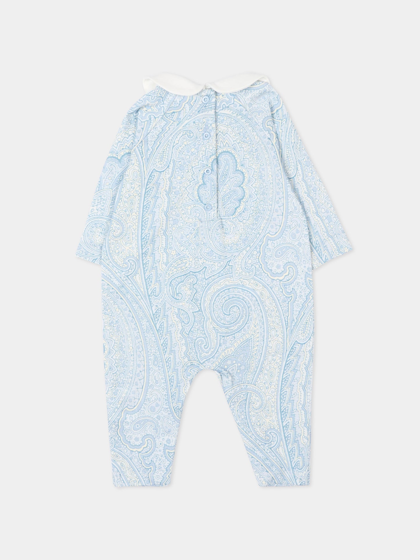 Set tutina celeste per neonato con stampa paisley,Etro,GYB530-Z3771 602