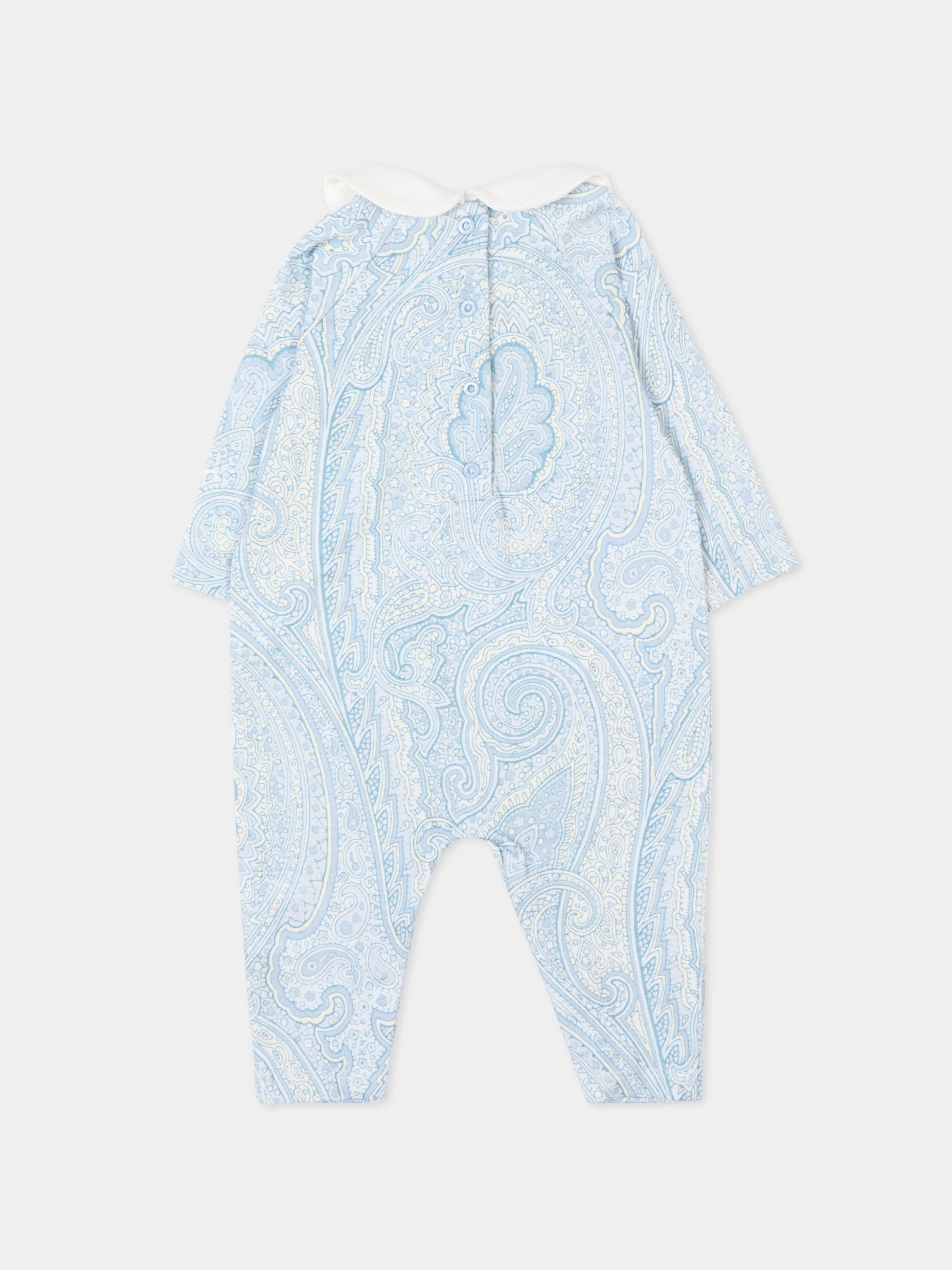 Set tutina celeste per neonato con stampa paisley,Etro,GYB530-Z3771 602