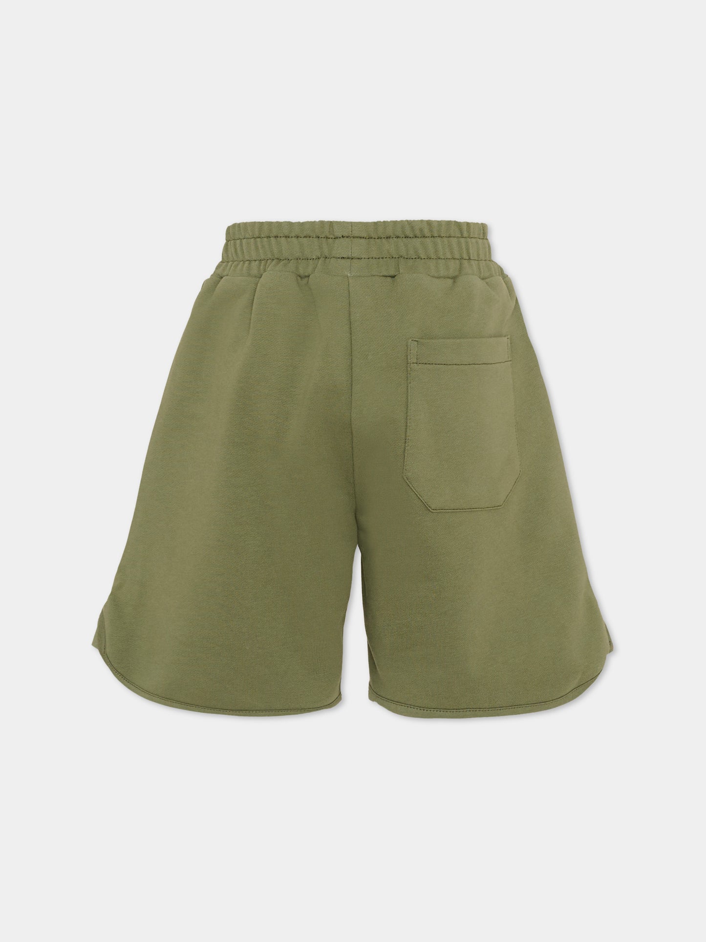 Shorts sportivi verdi per bambino con logo,Givenchy Kids,H31104 645