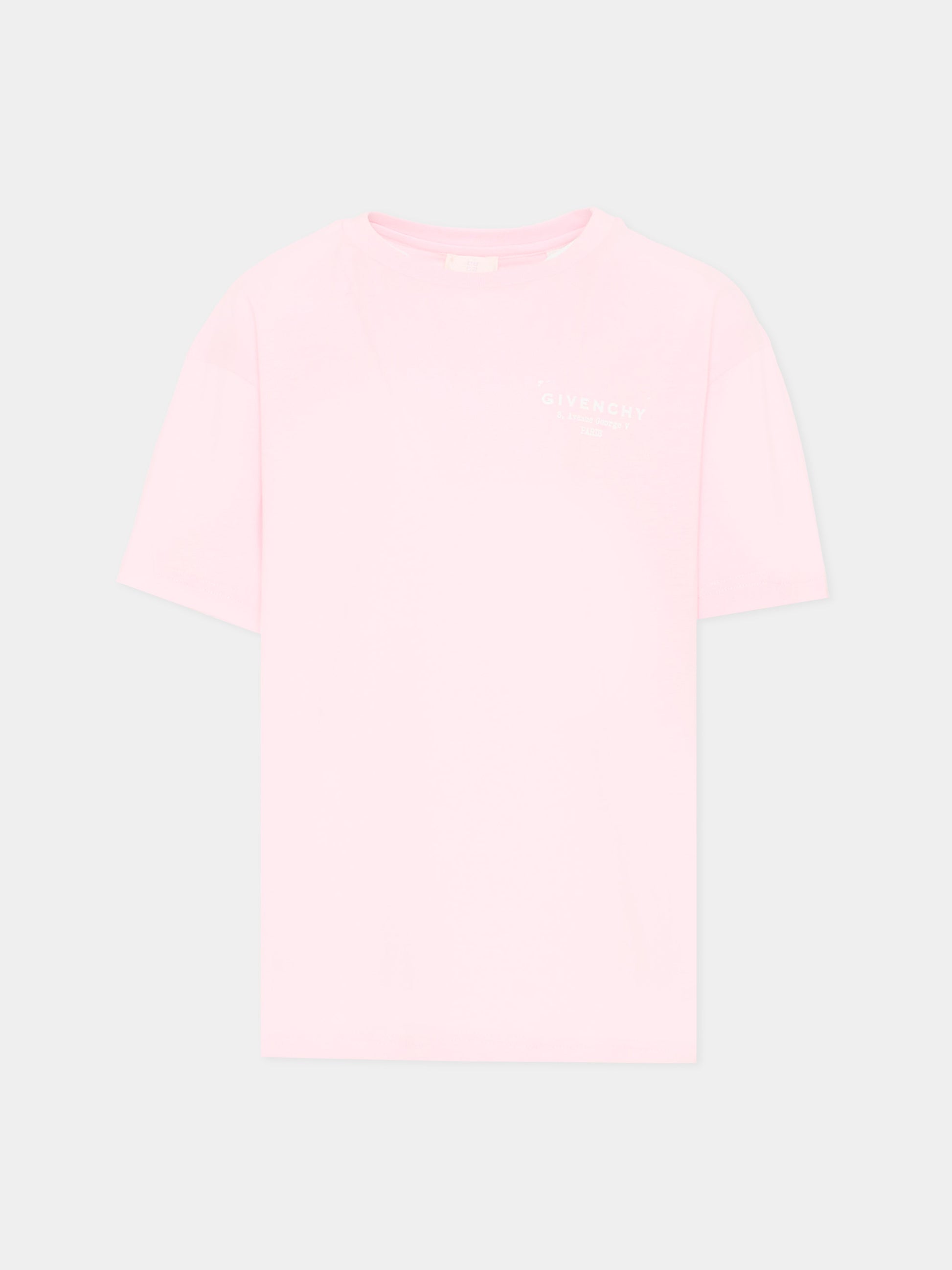 T-Shirt rosa per bambina con logo,Givenchy Kids,H31075 44Z