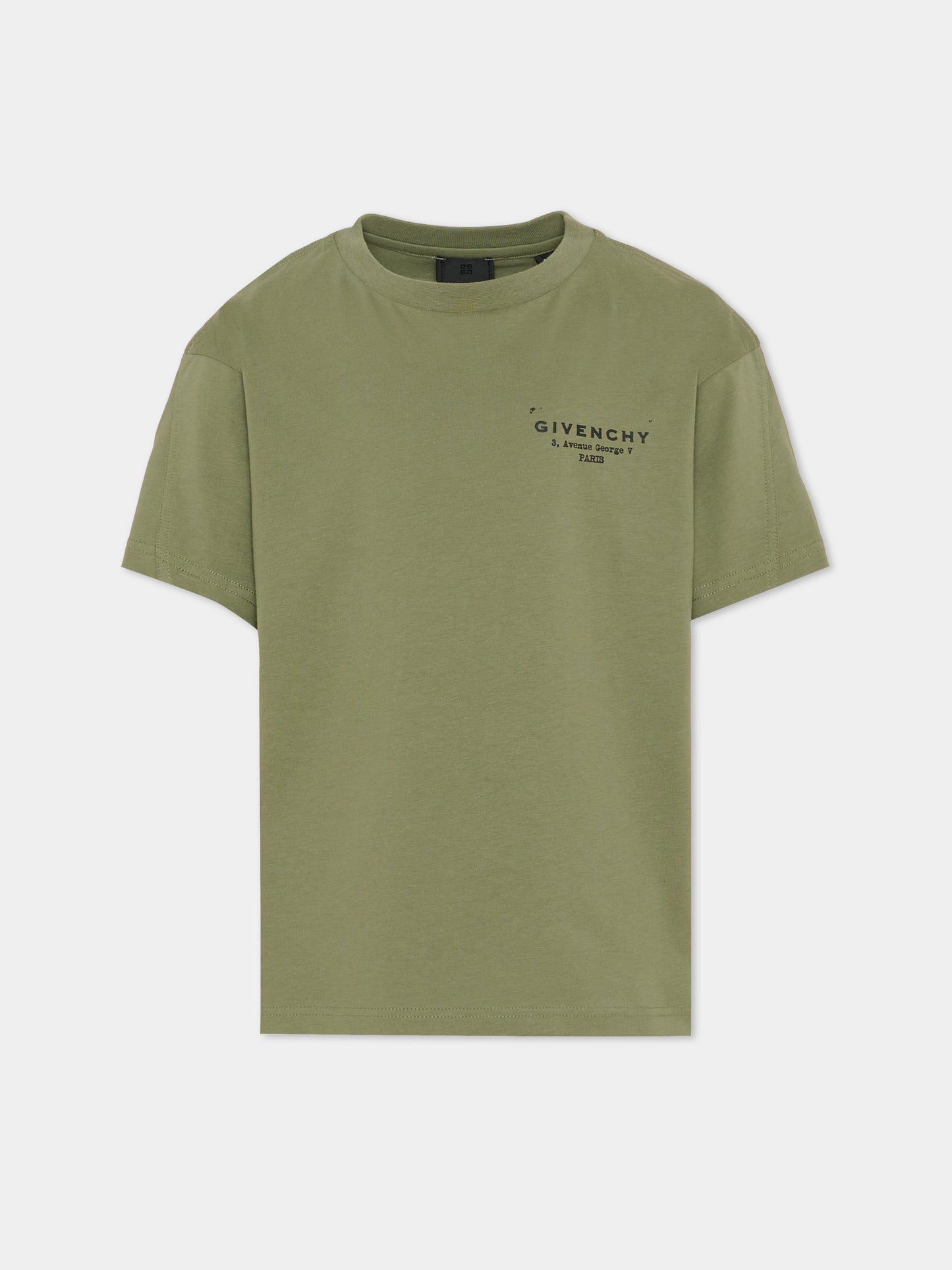 T-shirt verde per bambino con logo,Givenchy Kids,H31075 645