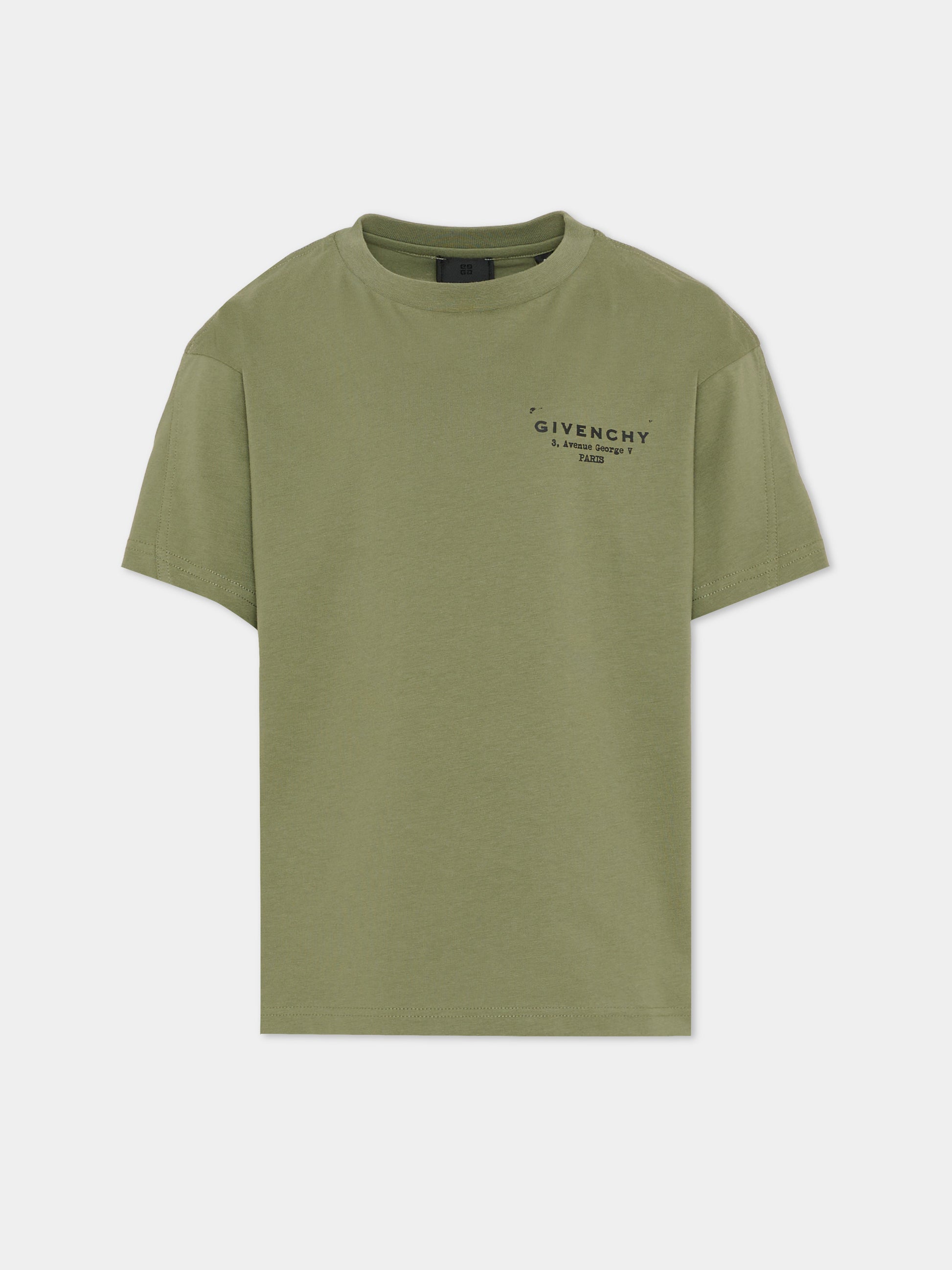 T-shirt verde per bambino con logo,Givenchy Kids,H31075 645