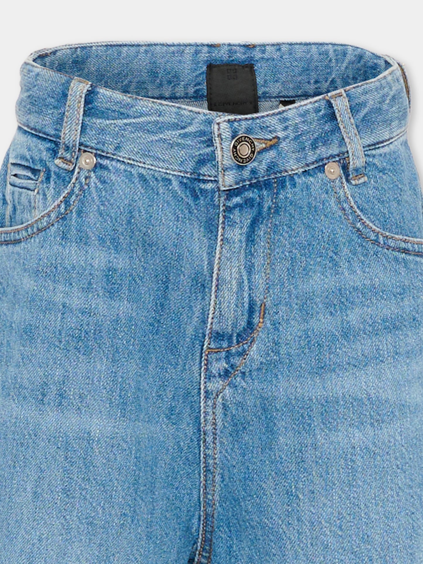 Shorts denim per bambino con logo ricamato,Givenchy Kids,H31110 Z25