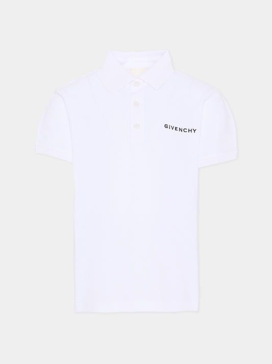 Polo bianca per bambino con logo,Givenchy Kids,H31121 10P