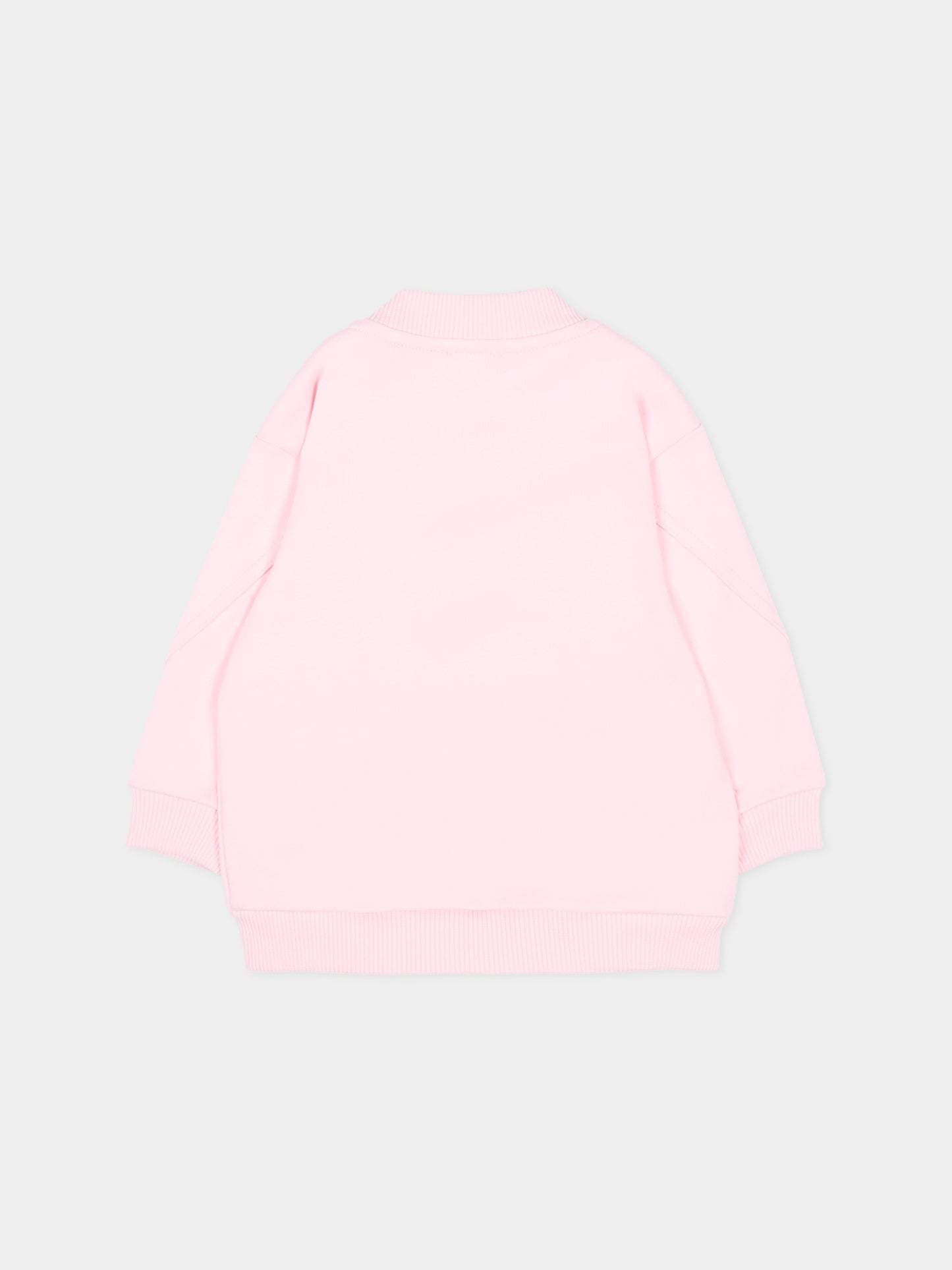 Felpa rosa per neonata con logo,Givenchy Kids,H31178 44Z