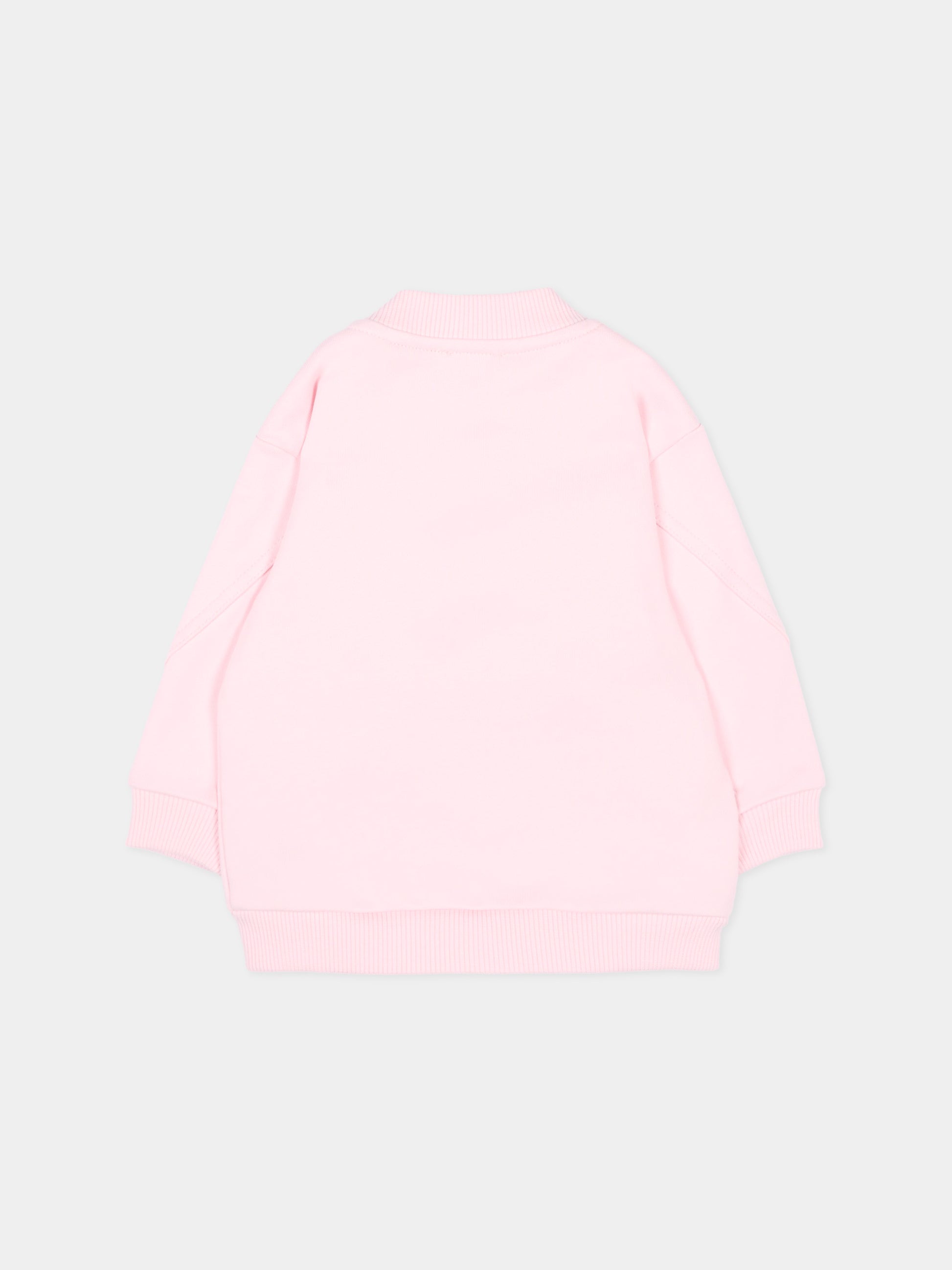 Felpa rosa per neonata con logo,Givenchy Kids,H31178 44Z