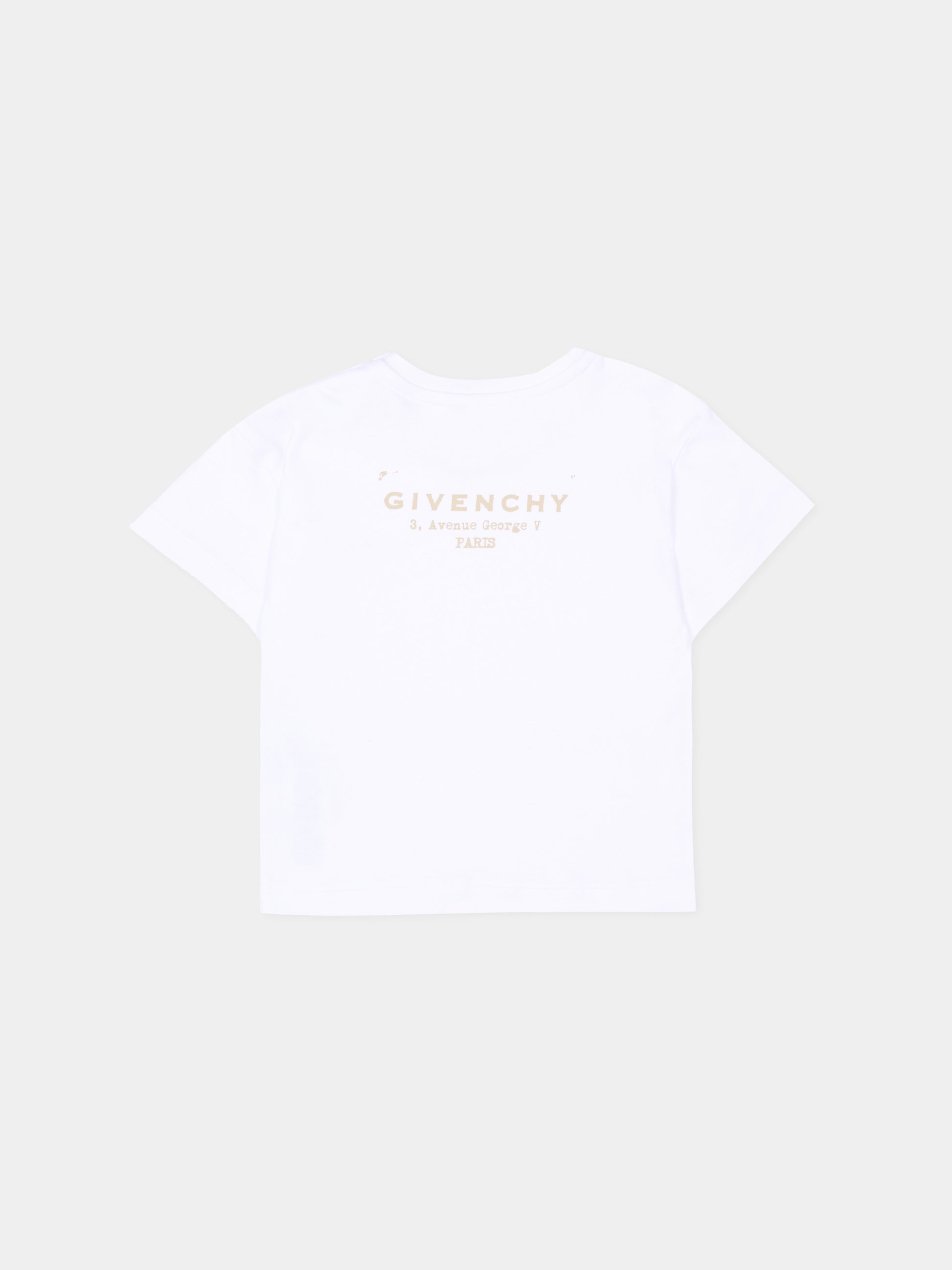 T-Shirt bianca per neonata con logo,Givenchy Kids,H31184 10P