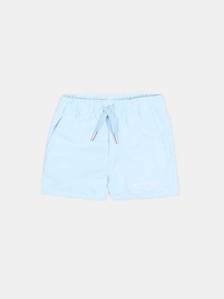 Boxer mare celeste per neonato con logo,Givenchy Kids,H31190 77L