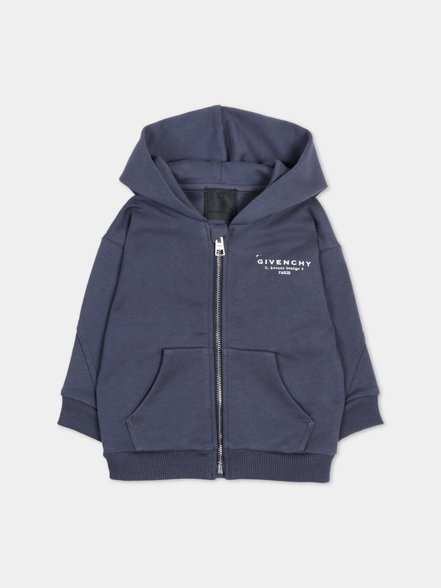 Felpa grigia per neonato con logo,Givenchy Kids,H31195 061