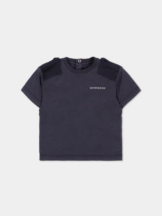 T-Shirt grigia per neonato con logo,Givenchy Kids,H31201 061