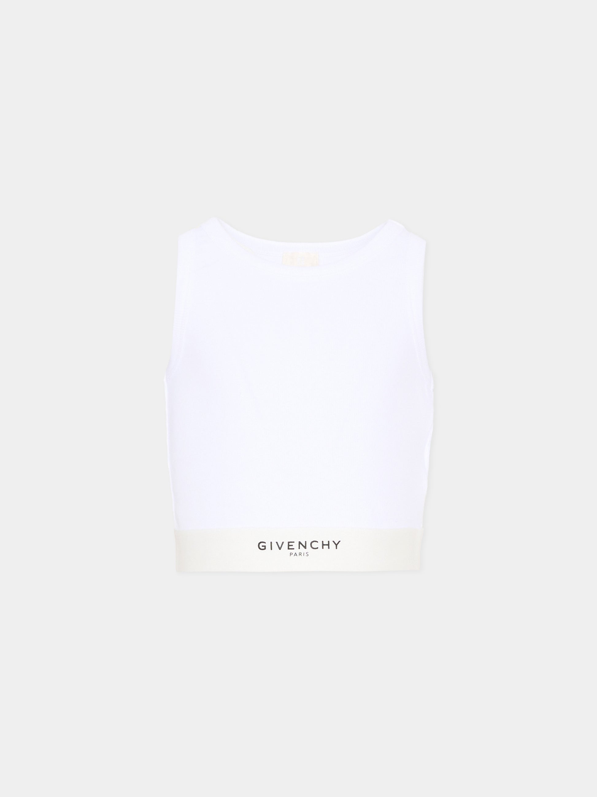 Top bianco per bambina con logo,Givenchy Kids,H31223 10P